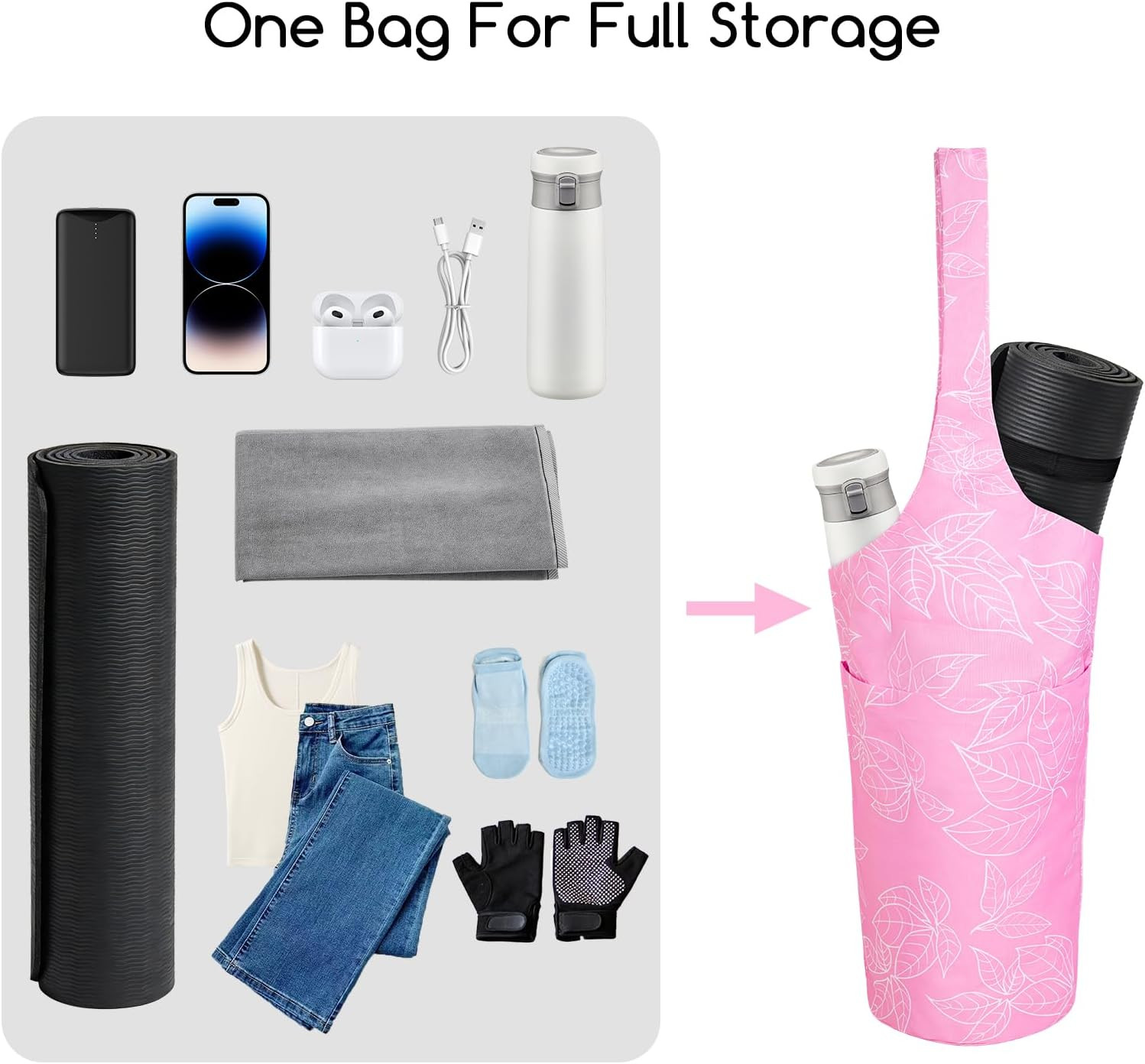 Yoga Mat Bag for Women with Large Size Pocket and Zipper Pocket,Yoga Bag Mat Car