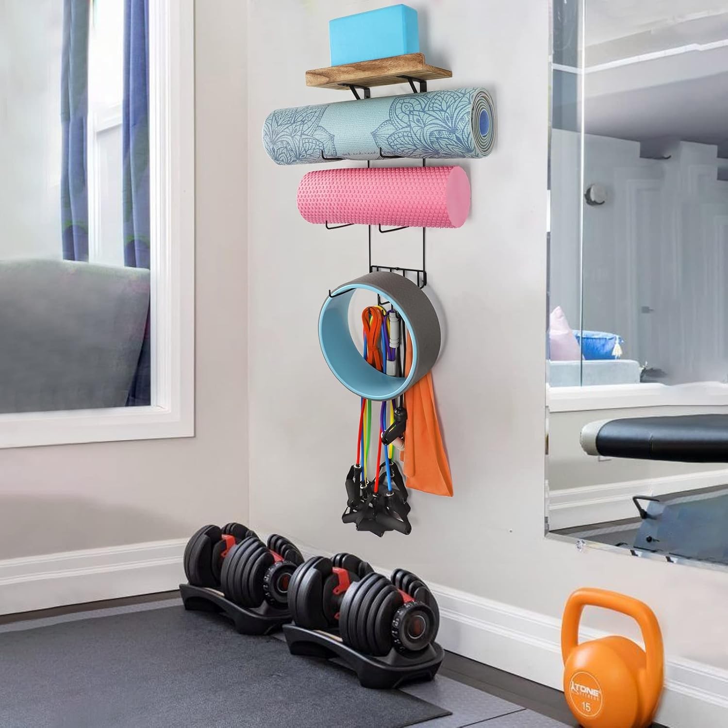 VINAEMO Yoga Mat Holder Accessories Wall One Size, Carbonized Black (matel)