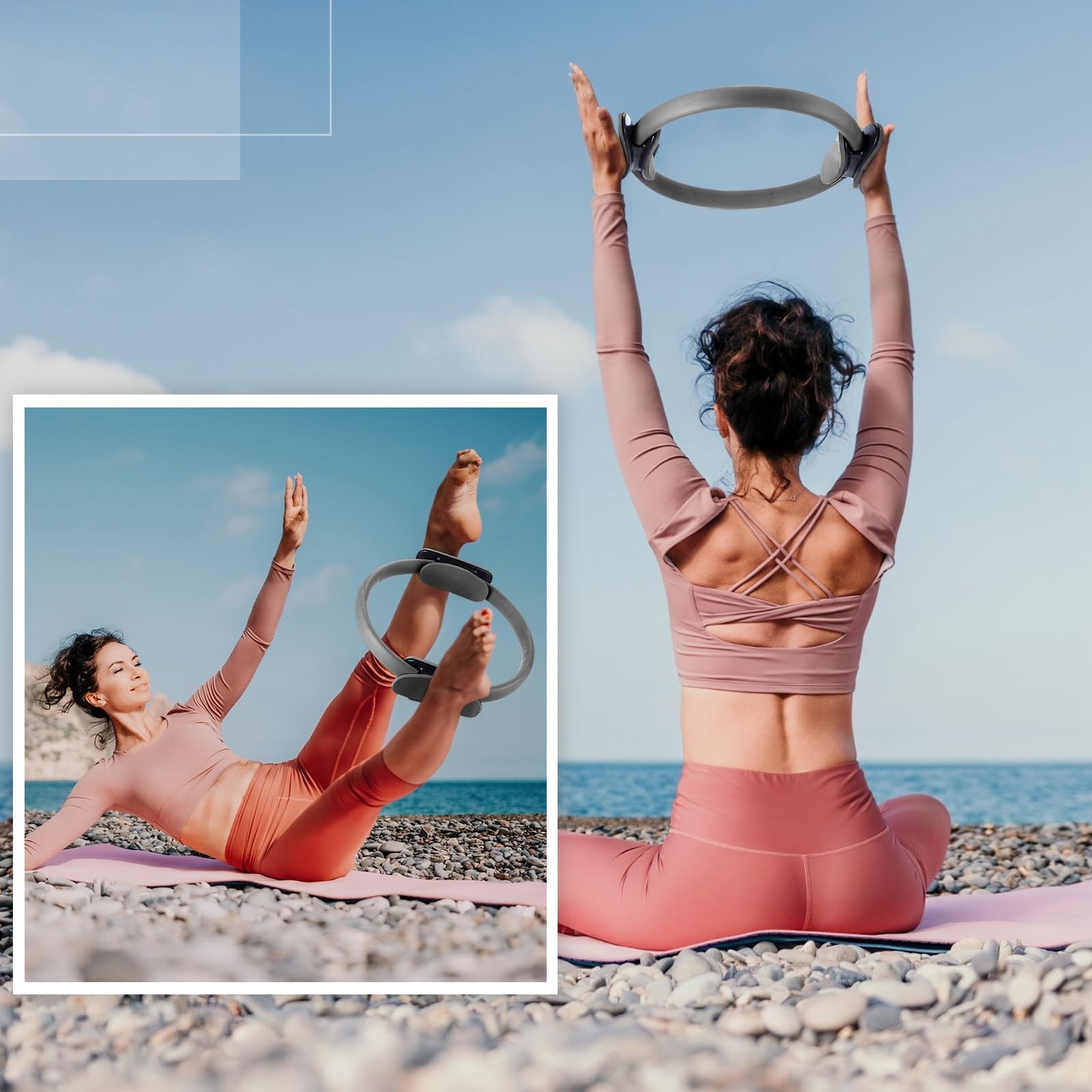Pilates Ring 11. 81 Inch Pilates Circle Yoga Ring Magic Lightweight Flexible …