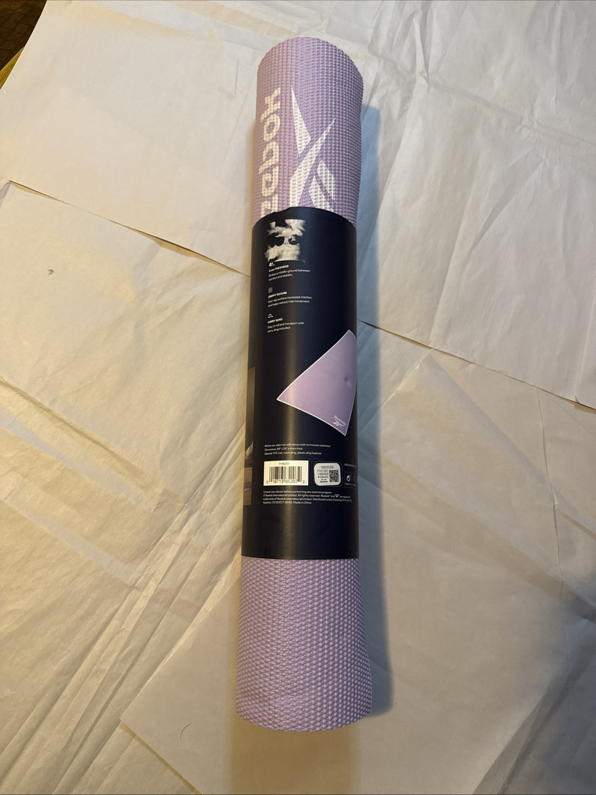 Reebok Yoga Mat 4mm Anti-slip NEW Workout fitness grippy texture 68x24x4mm