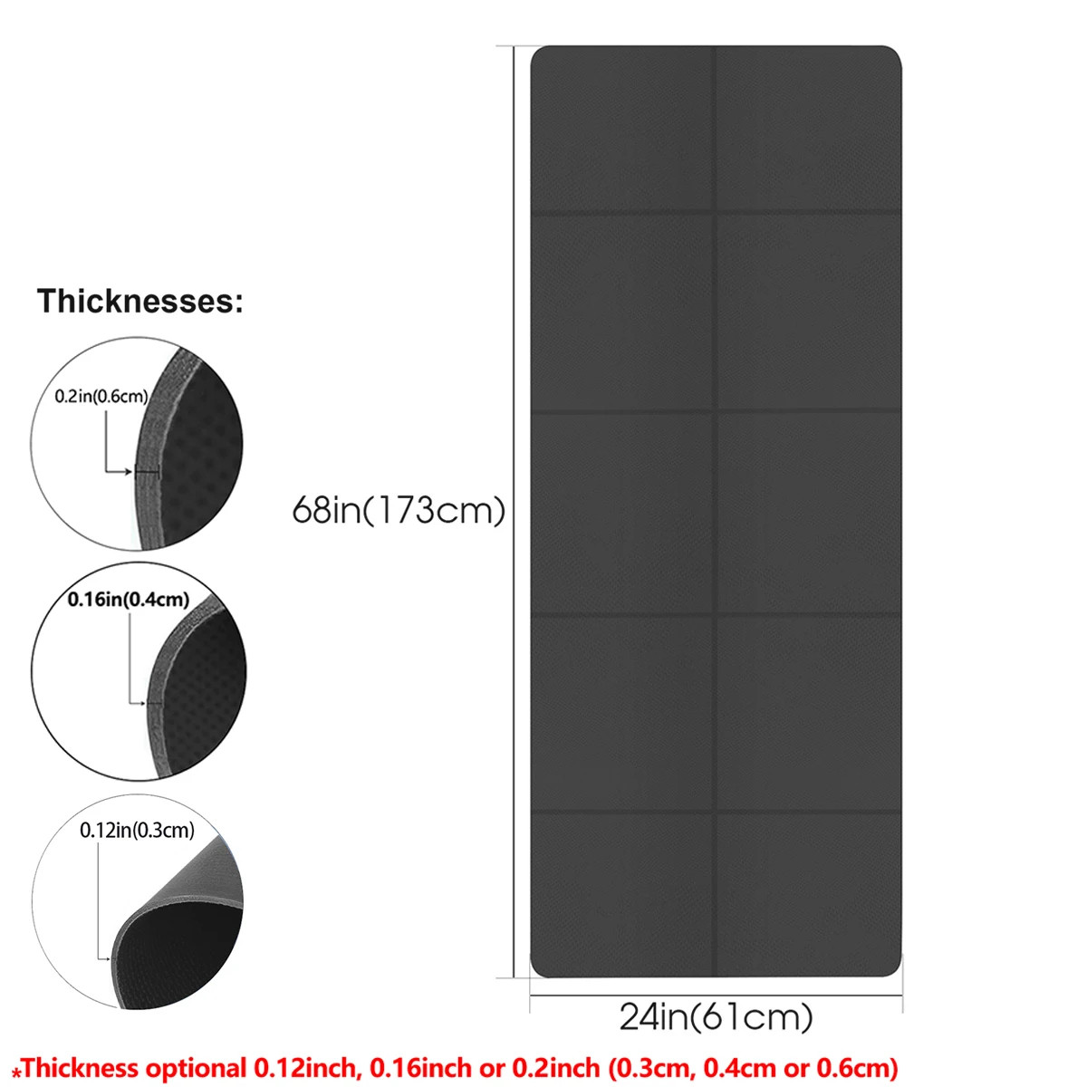 Foldable Yoga Mat EVA Eco-Friendly Travel Exercise Pilates Fitness 3/4/6mm