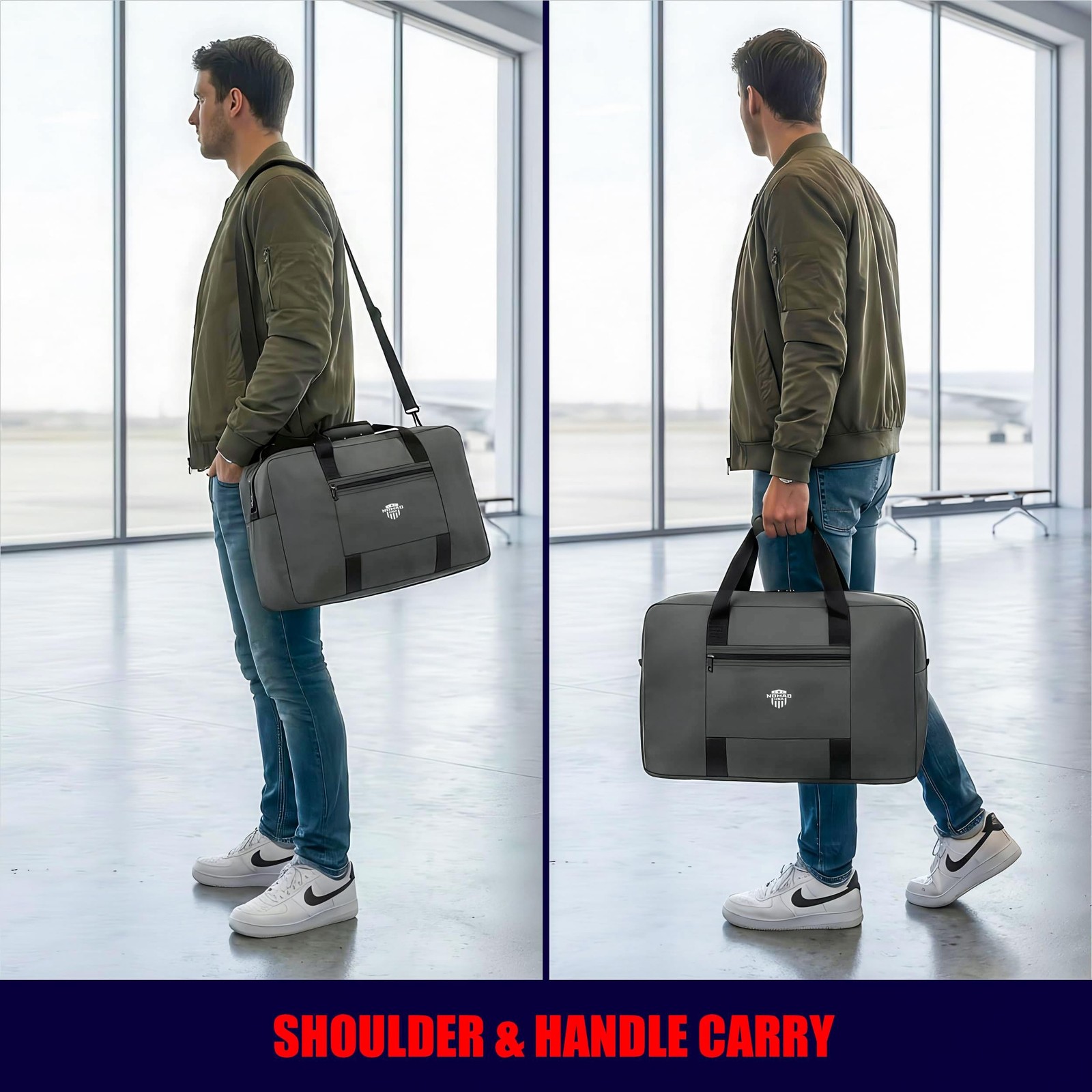 Nomad USA Expandable Travel Tote Bag for Men/Women 22L Weekender Overnight Ca…
