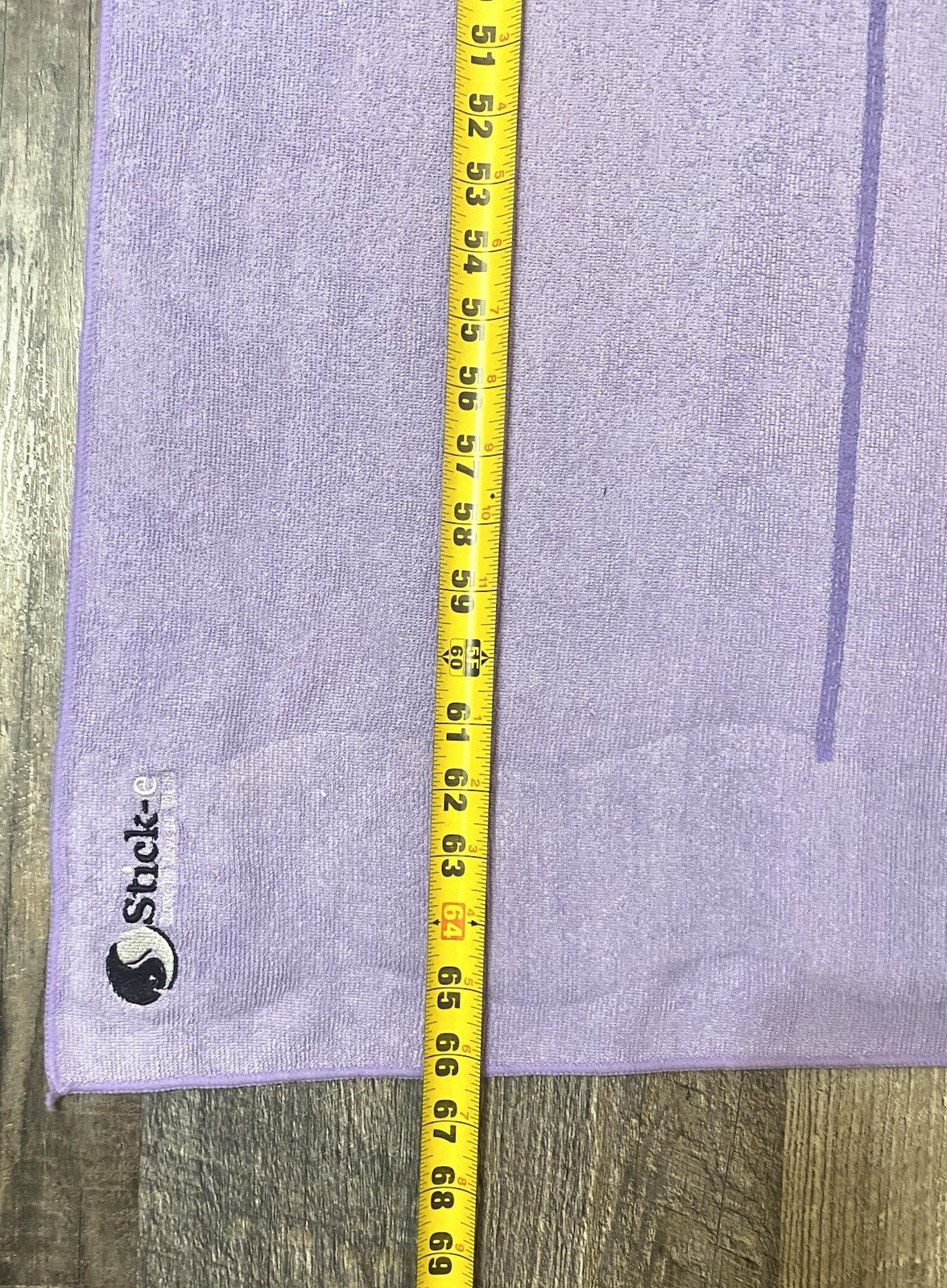 Stick-e Yoga Mat Towel Purple Non Slip Grip Hot Yoga Microfiber Cover Purple