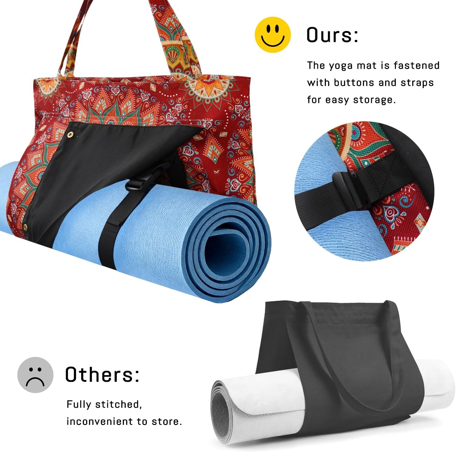 Mandala Yoga Mat Bag Large Yoga Bags and Carrier Fits All Your Stuff Yoga Tot…