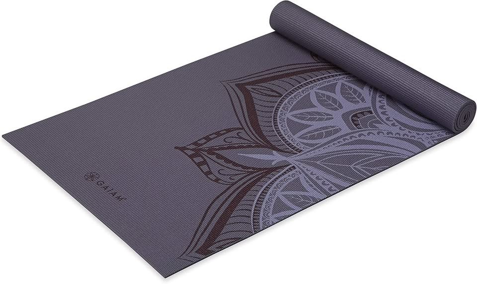 Gaiam Premium Yoga Mat – Non-Slip, 68” x 24” (Aubergine Point)