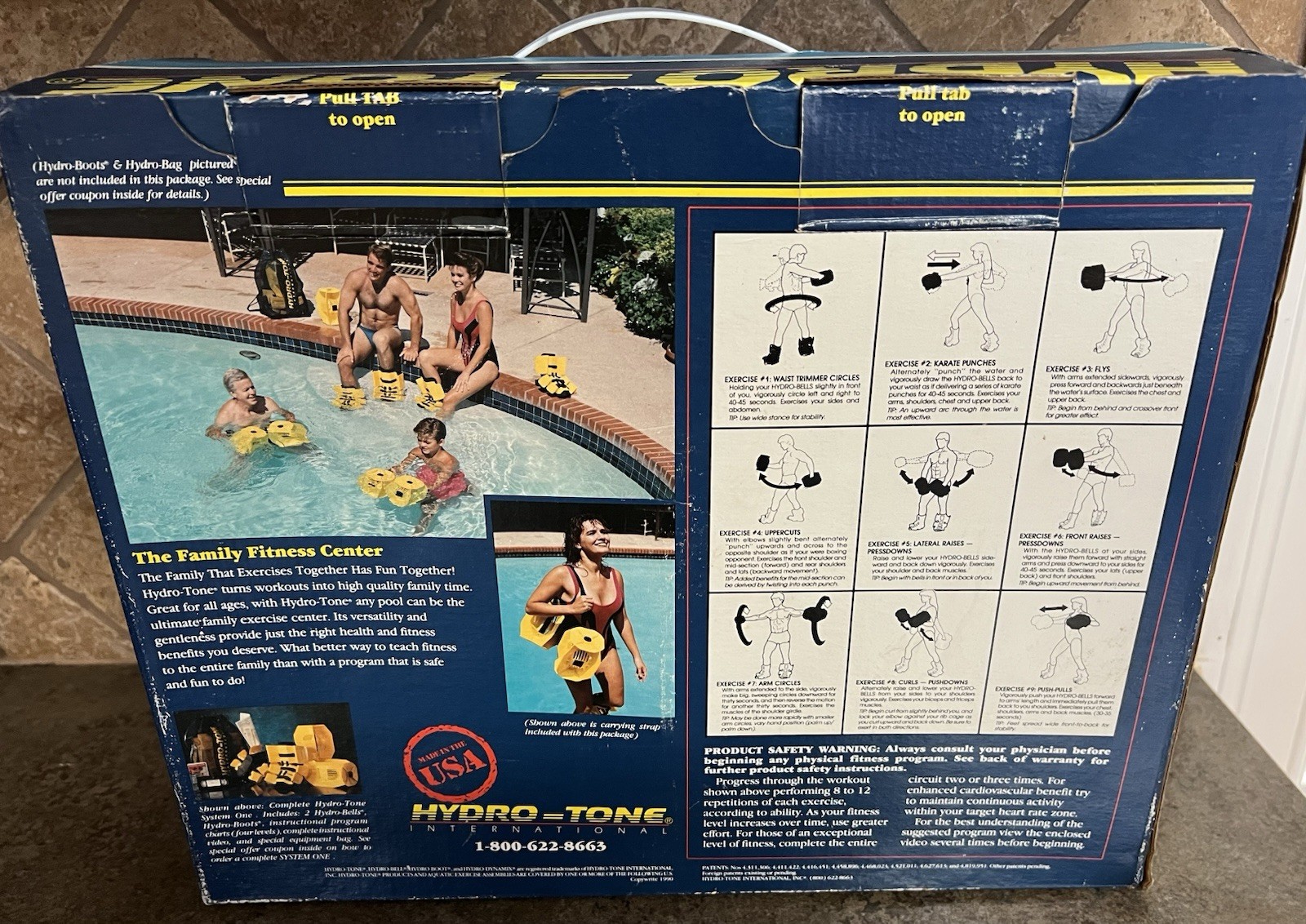 Pair Hydro Tone Aquatic Exercise Systems Water Resistance Dumbells System Box