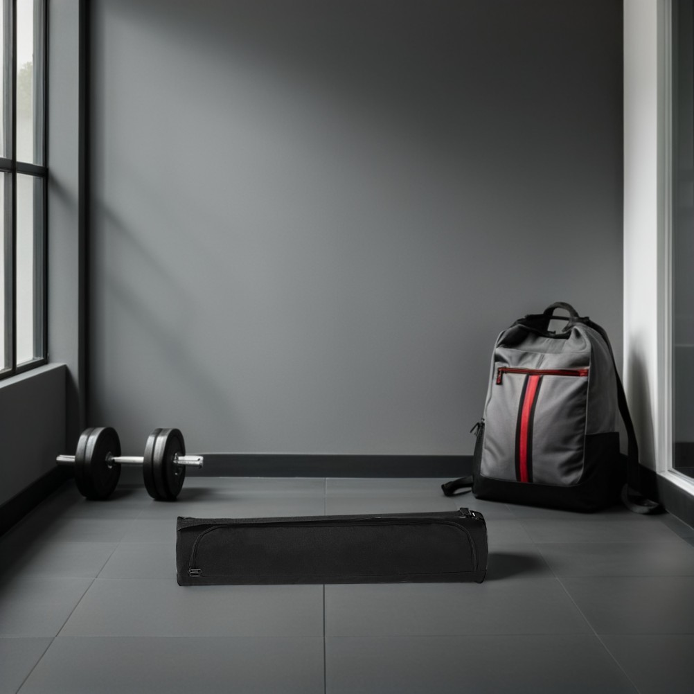 2Pcs Black Yoga Mat Tote Bags Durable Oxford Fabric Adjustable Straps