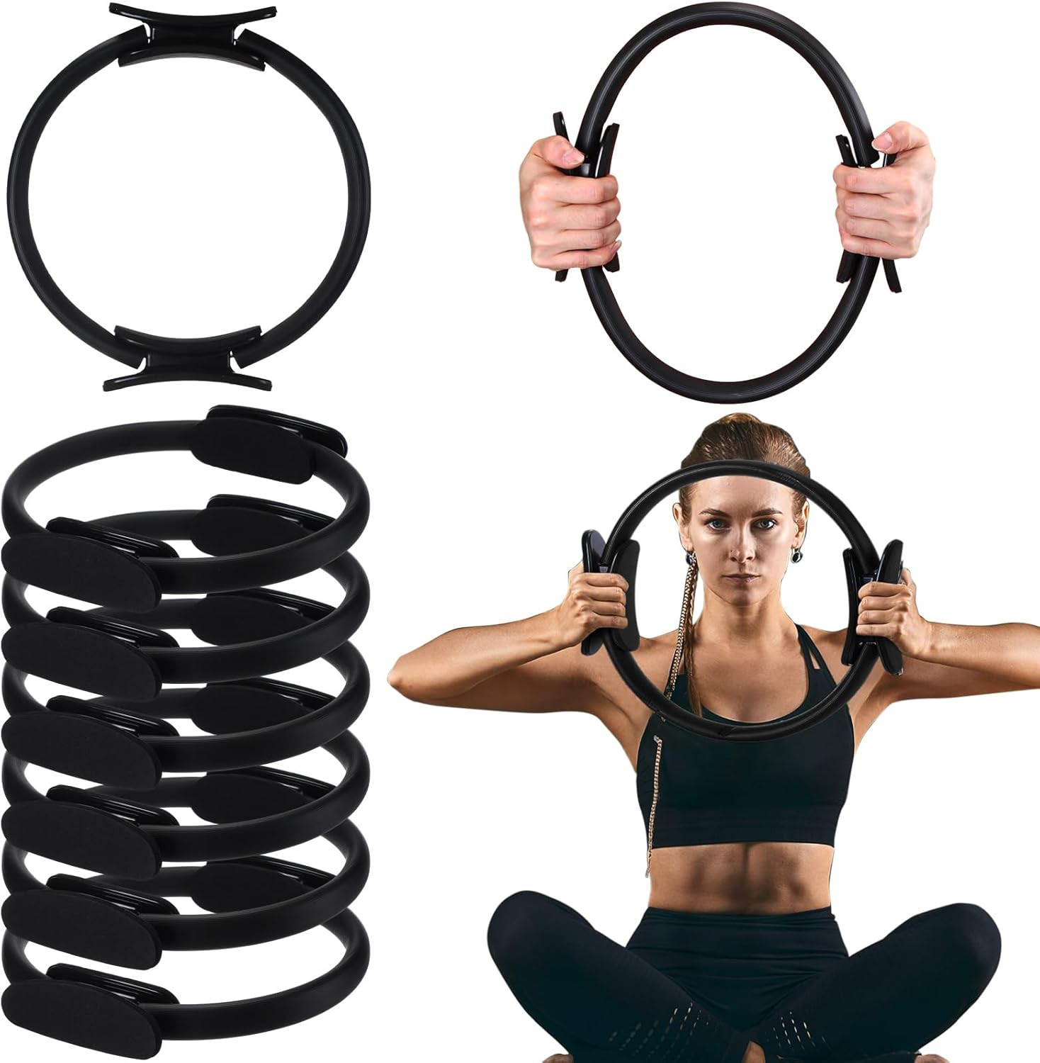 Pilates Ring 11. 81 Inch Pilates Circle Yoga Ring Magic Lightweight Flexible Wor