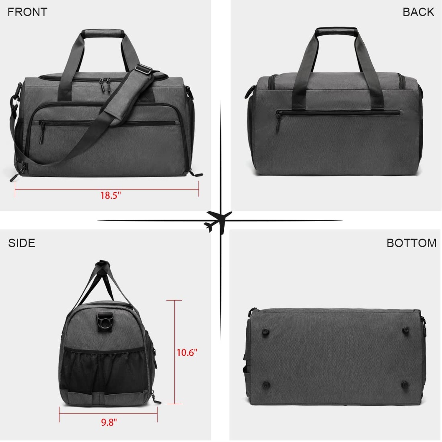 Gym Bag for Men Women, Small Fitness Workout Sports Bag with Wet Pocket & Sho…