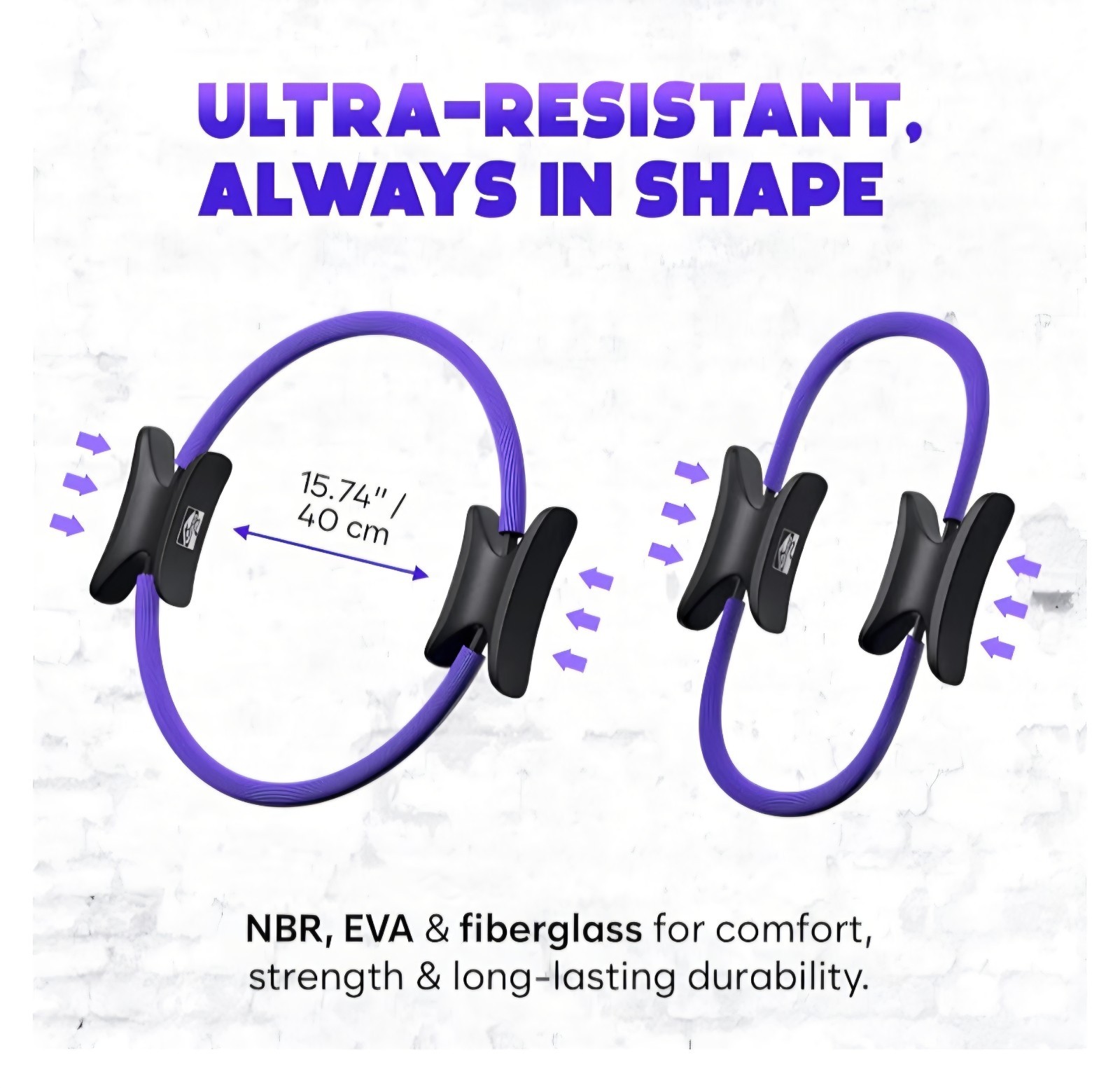 Pilates Ring and Ball Set, at Home Pilates Kit with 14&Prime; Exercise Ring, Purple