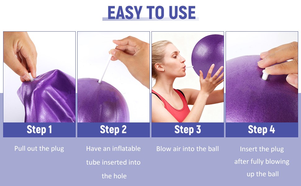 Pilates Ball 2P, 9 Inch Workout Ball for Women Men Kid Toddler, Small Exercise