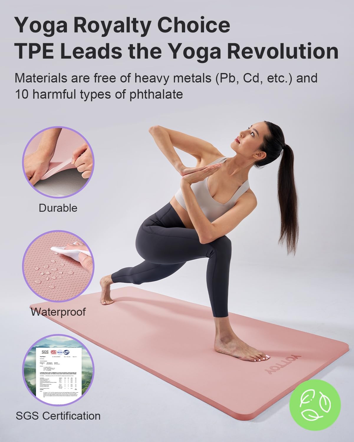 Yoga Mat，Extra Thick Yoga Mat (1/2inch),Professional TPE Exercise Mat,Non-Sli…