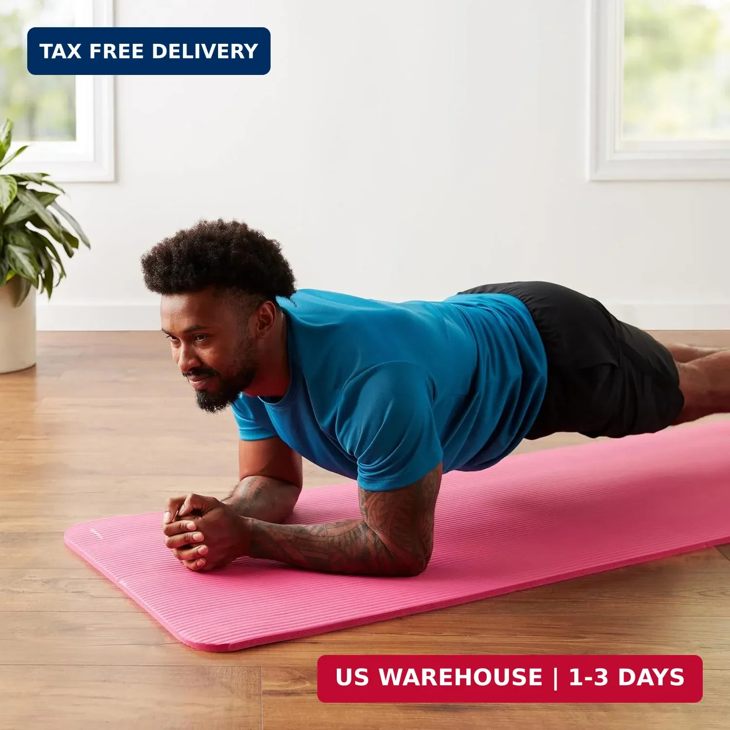 Amazon Basics Extra Thick Exercise Yoga Mat with Carrying Strap