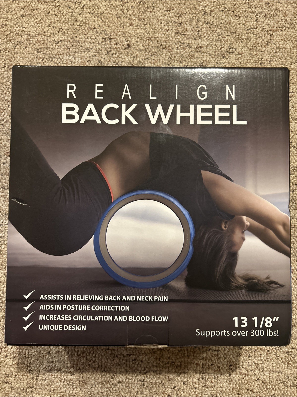 Realign Back Wheel, 13 1/8&Prime; , Blue, Back Massager, Yoga Wheel, Workout Tool