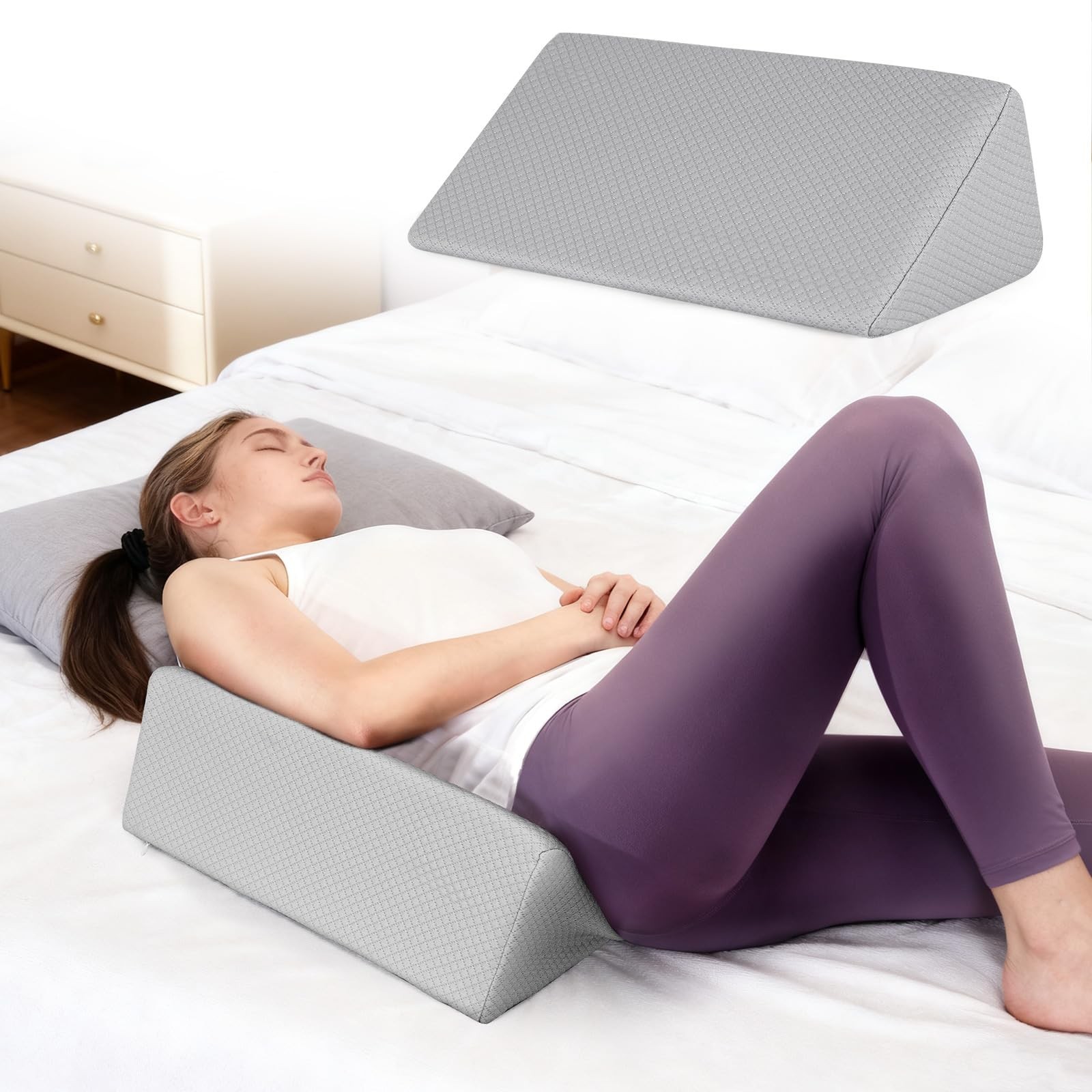Small Wedge Pillow for Sleeping, Yoga, Meditation, Stretching, Small Wedge Pi…