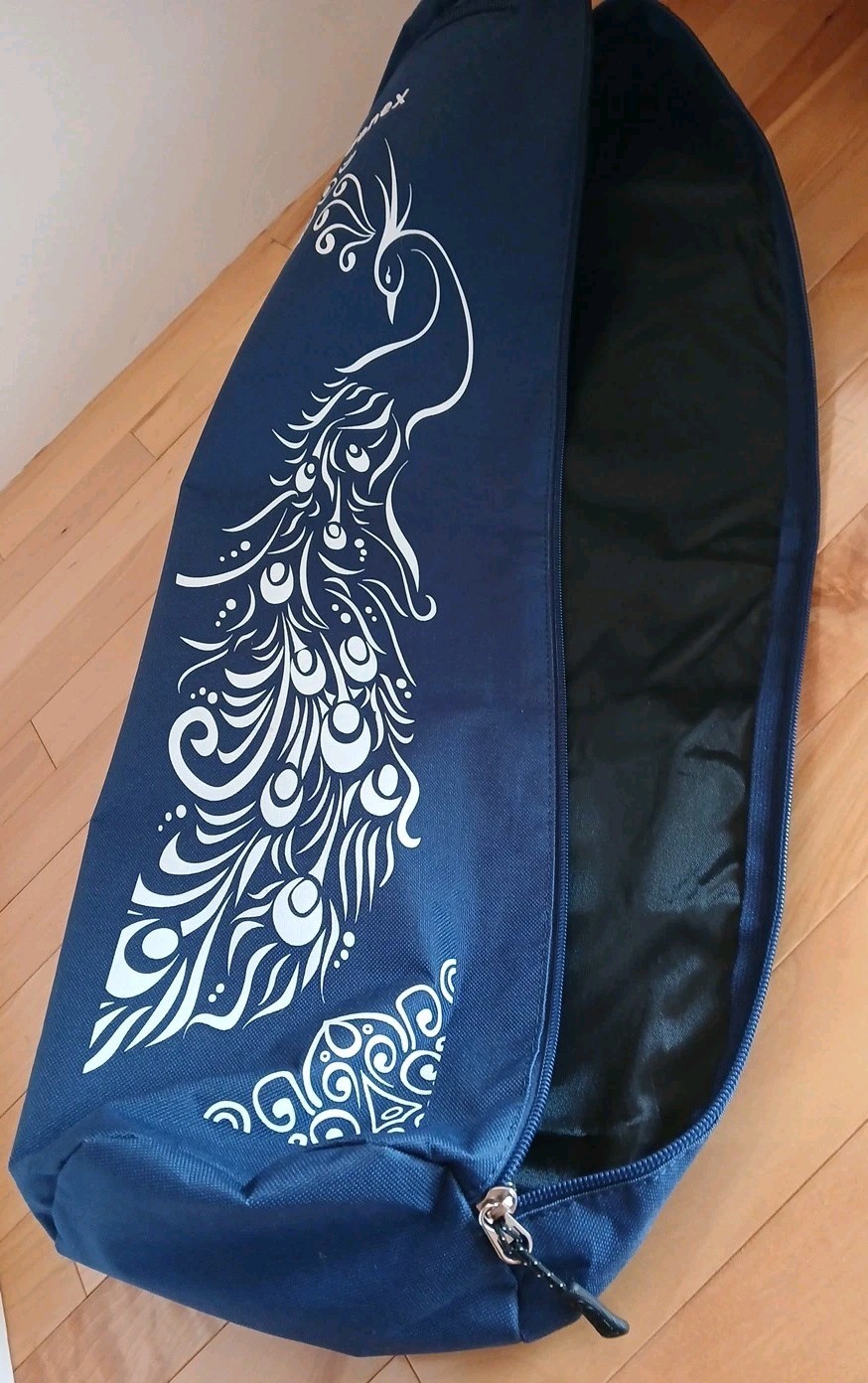 Gonex Yoga Mat Travel Bag Carrier Full-Zip Peacock Design Dark Blue 28×10