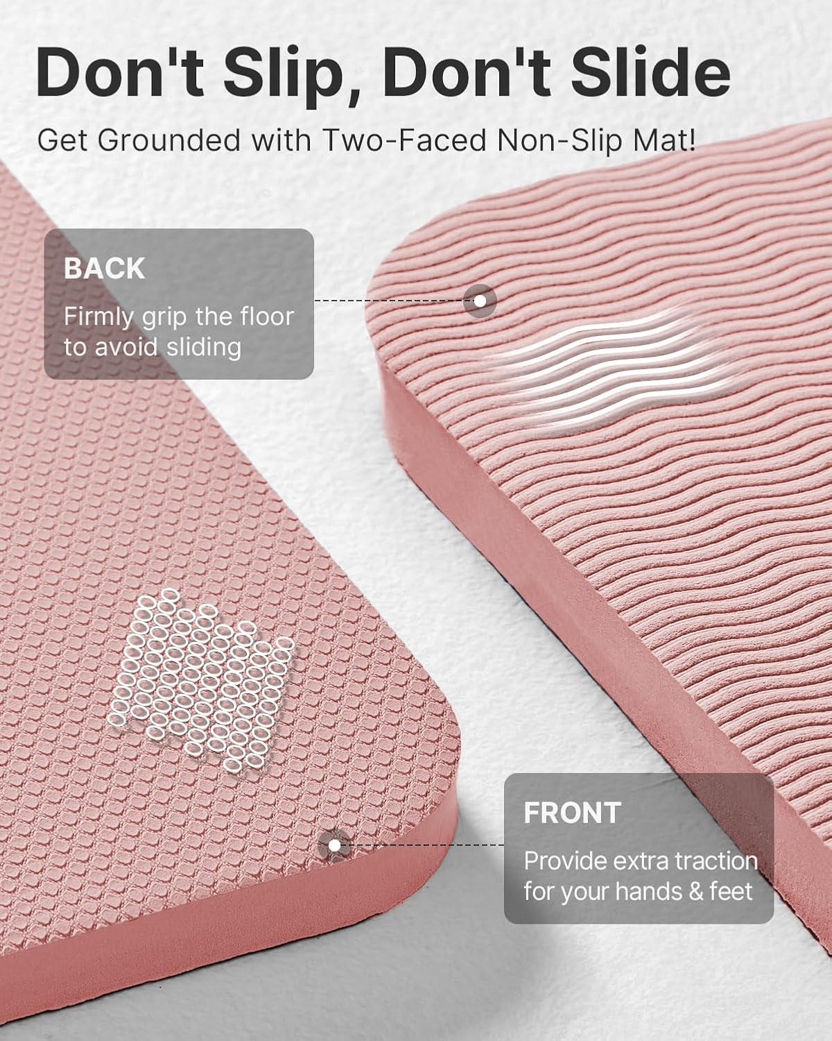 YOTTOY Yoga Mat，Extra Thick Yoga Mat (1/2Inch),Professional TPE Exercise Mat,Non