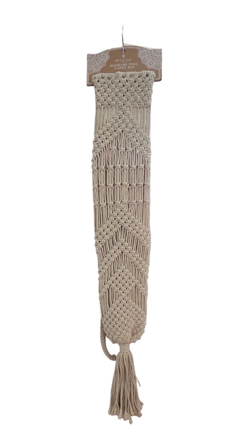 New Oak And Reed Beige Macrame Yoga Carry Bag Boho Free People 100% Cotton