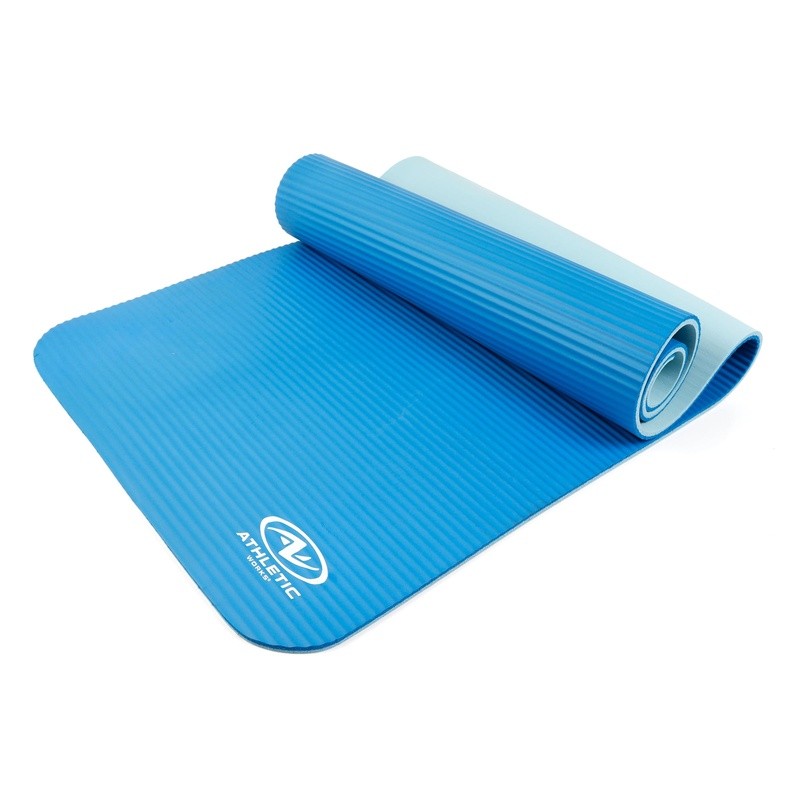 Two Tone Fitness Mat NBR Foam Extra Thick Carry Strap Slip Resistant Yoga New