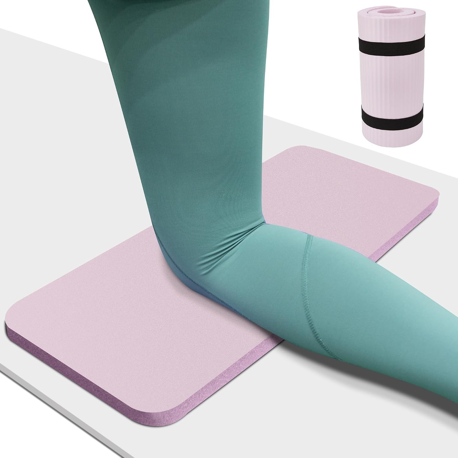 Yoga Knee Pad Cushion, 24 x 9.8 x 0.8 in Thick Mini Yoga Mat, Odor-Free NBR