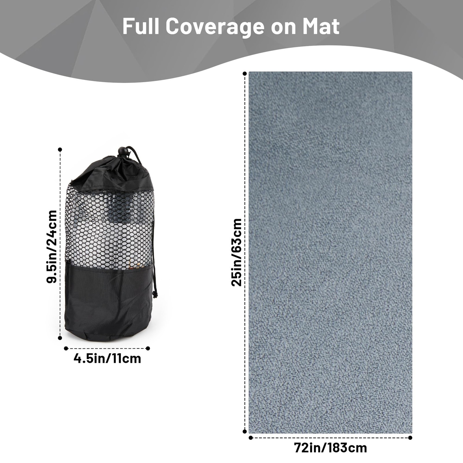 Non Slip Hot Yoga Towel with Grip Dots – Sweat Absorbent Microfiber Mat…