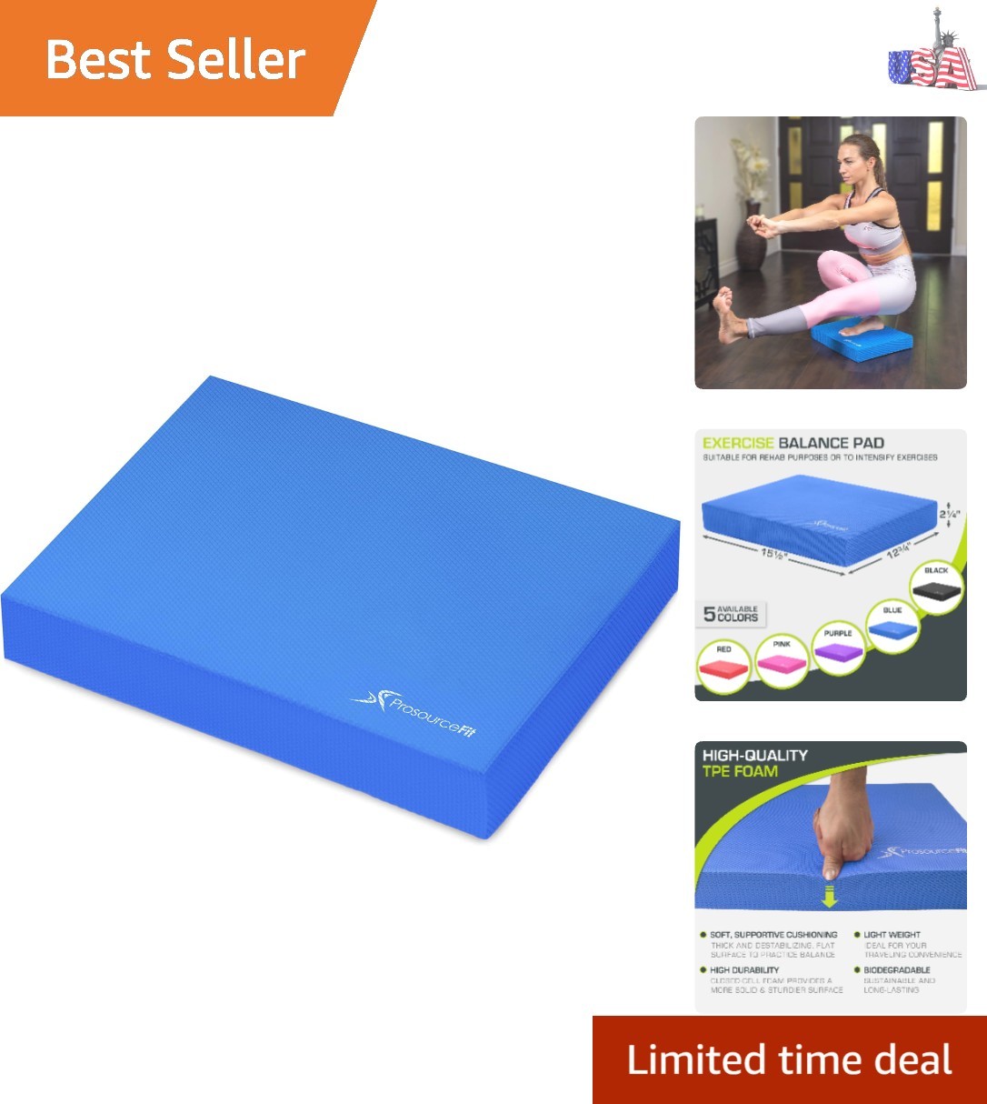 Exercise Balance Pad, Non-Slip Cushioned Foam Mat & Knee Pad for Fitness and …