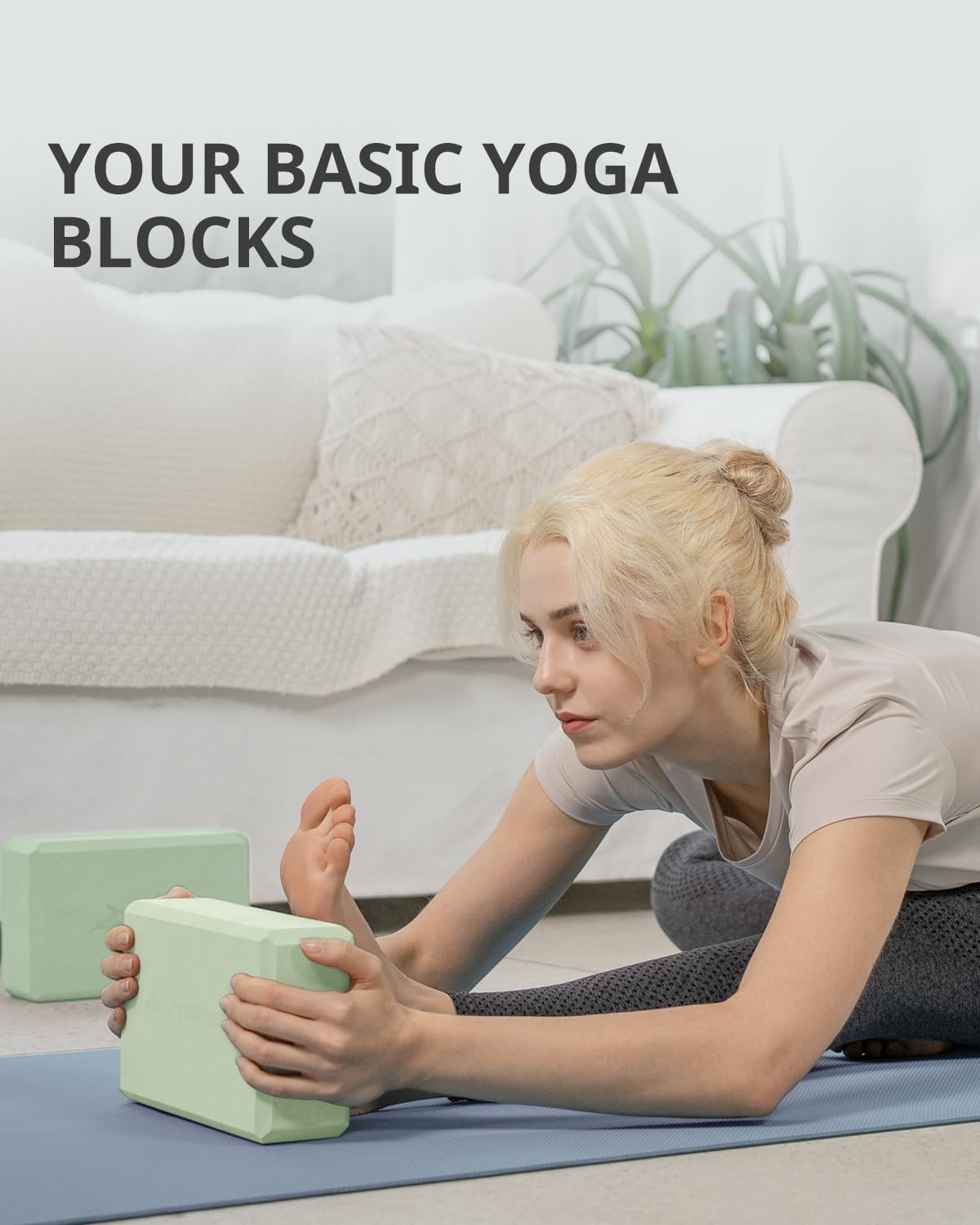 Yoga Block, Soft NonSlip Surface Premium Foam Blocks, Supportive, Lightweight…
