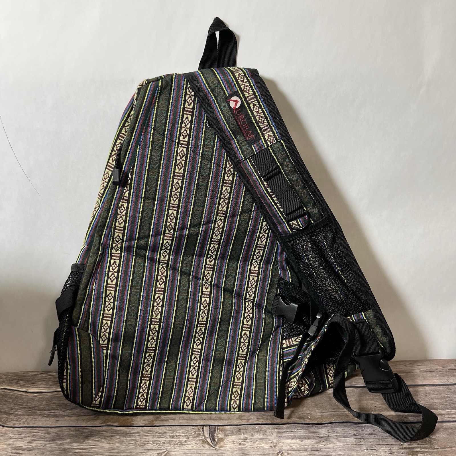 AURORAE Cross Body Sling Backpack Multicolored Geometric Yoga Gym Bag No Mat