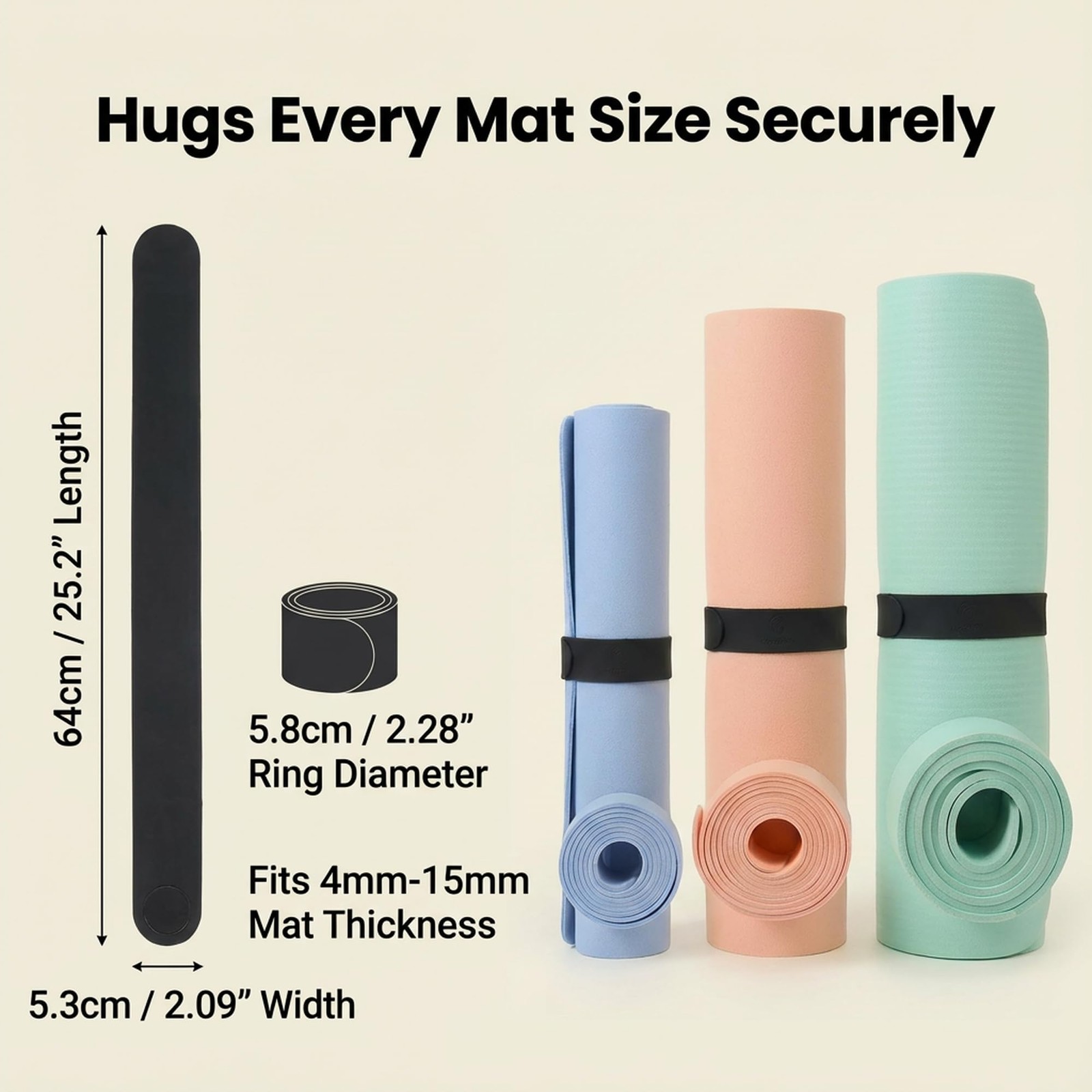 Yoga Mat Carrier Strap, Adjustable Thick Straps Sling for Carrying Large Mats, S