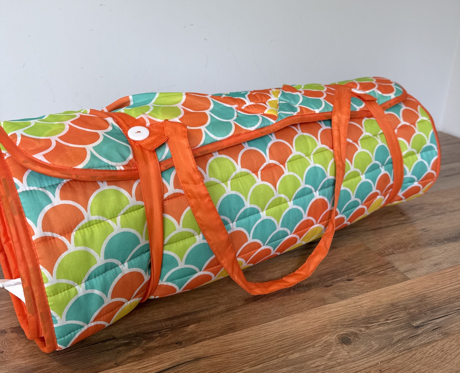 Orange Beach Or Yoga Mat Orange Removable Pillow Zippered Pockets 24” X 6’