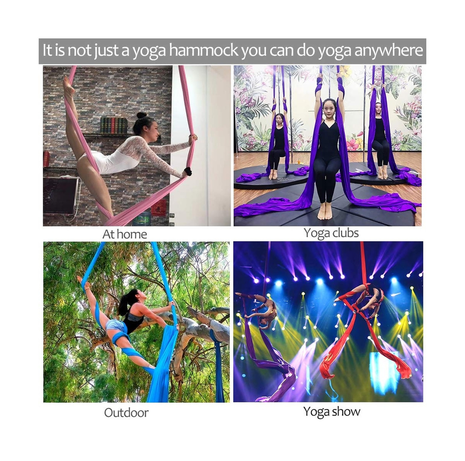 Aerial Silks Deluxe Equipment Set for Aerial Yoga,11 yards Aerial Yoga Hammoc…