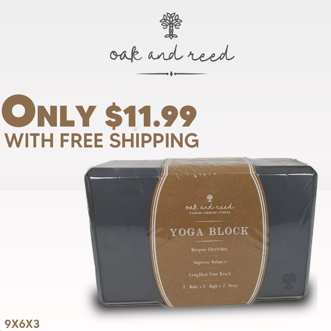 Oak & Reed Yoga Block 9x6x3—Enhance Poses Free Shipping