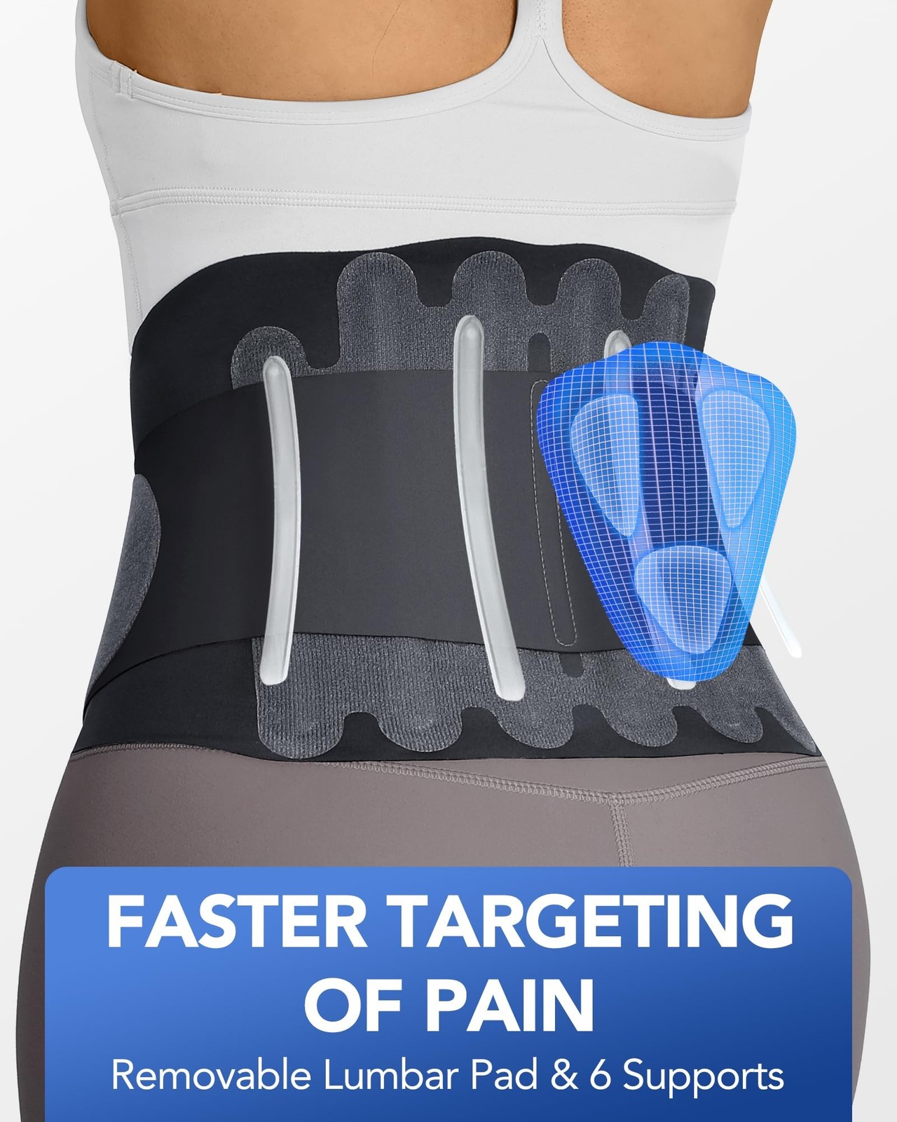 0.5mm Ultra Thin Back Brace with 3D Lumbar Pad, Seamless Yoga Fabric, Lightwe…