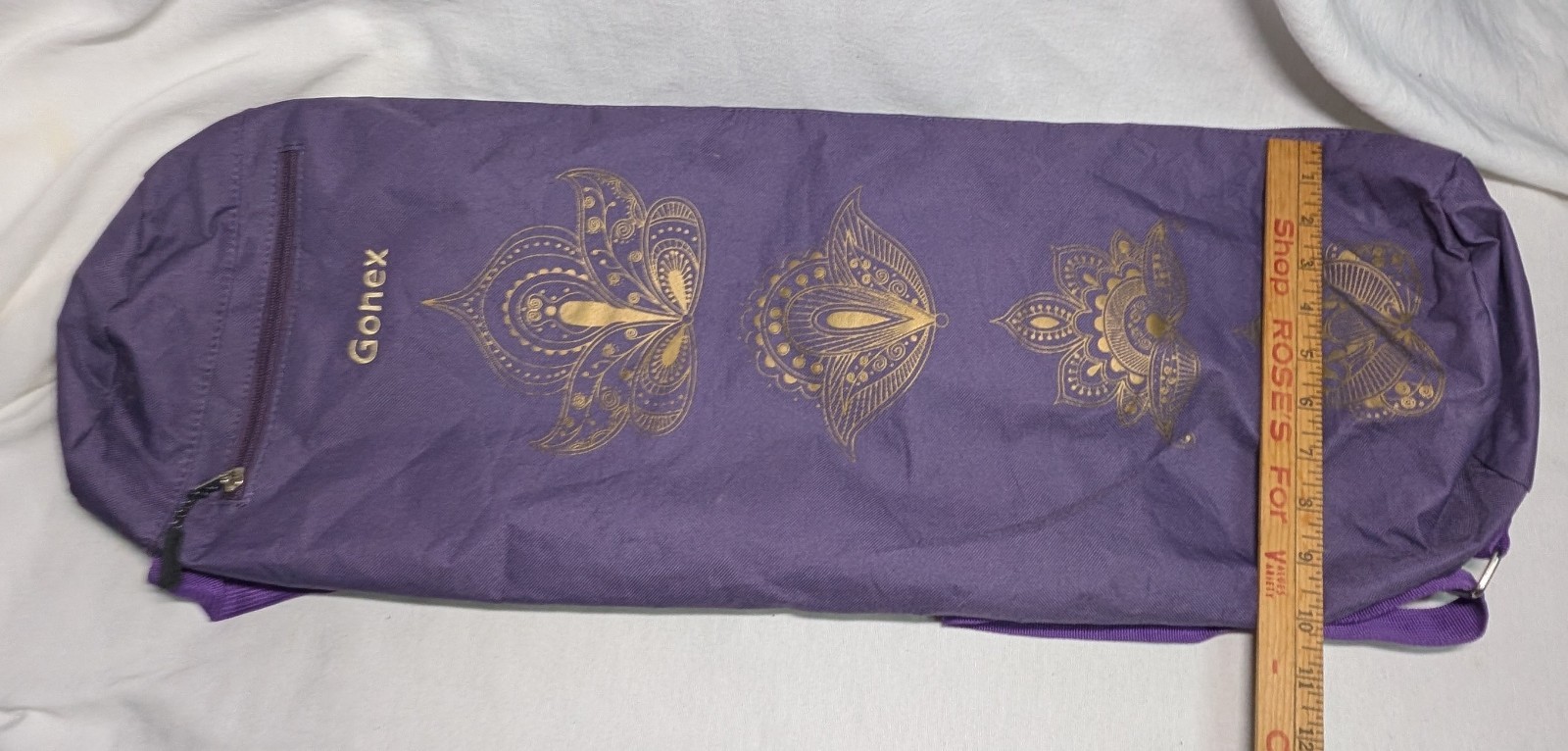 Yoga Mat Carry Bag Full Zip Henna Designs Duffle Bag Purple Gold
