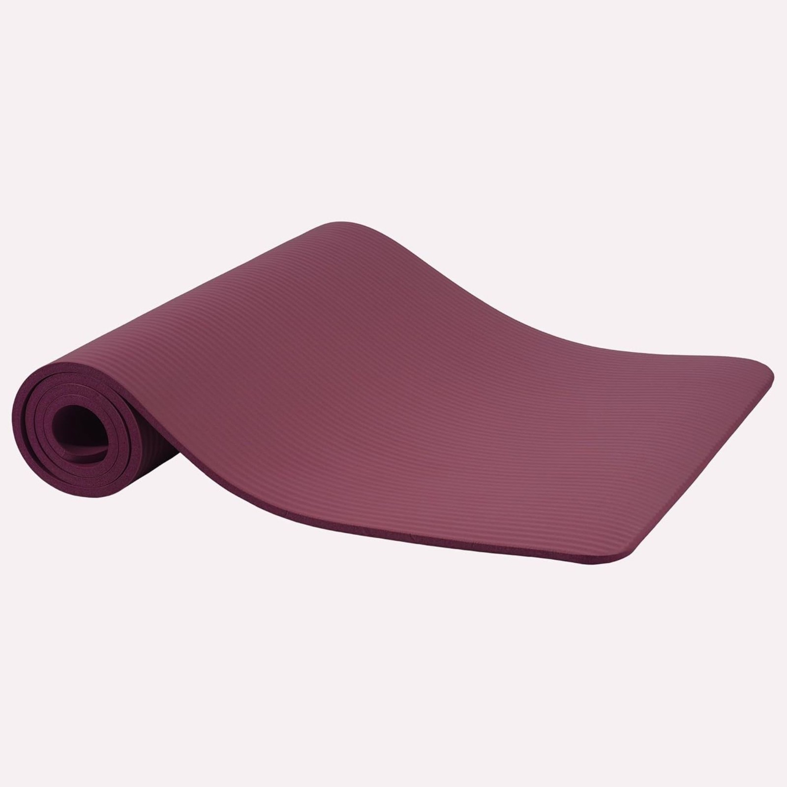 Fitvids 1/2&Prime; Thick High Density Yoga Mat, Carrying Strap, Deep Wine (Used)