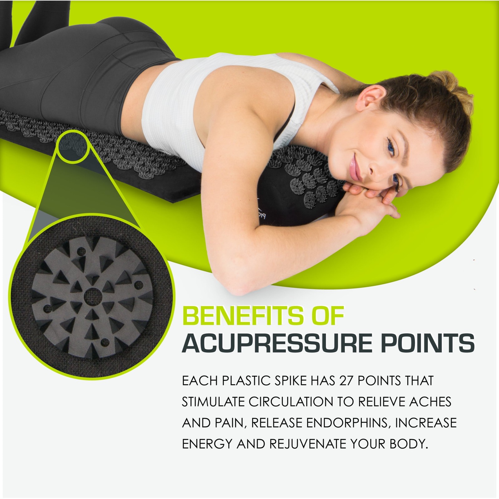 ProsourceFit Acupressure Mat and Pillow Set for Muscle Relief and Relaxation