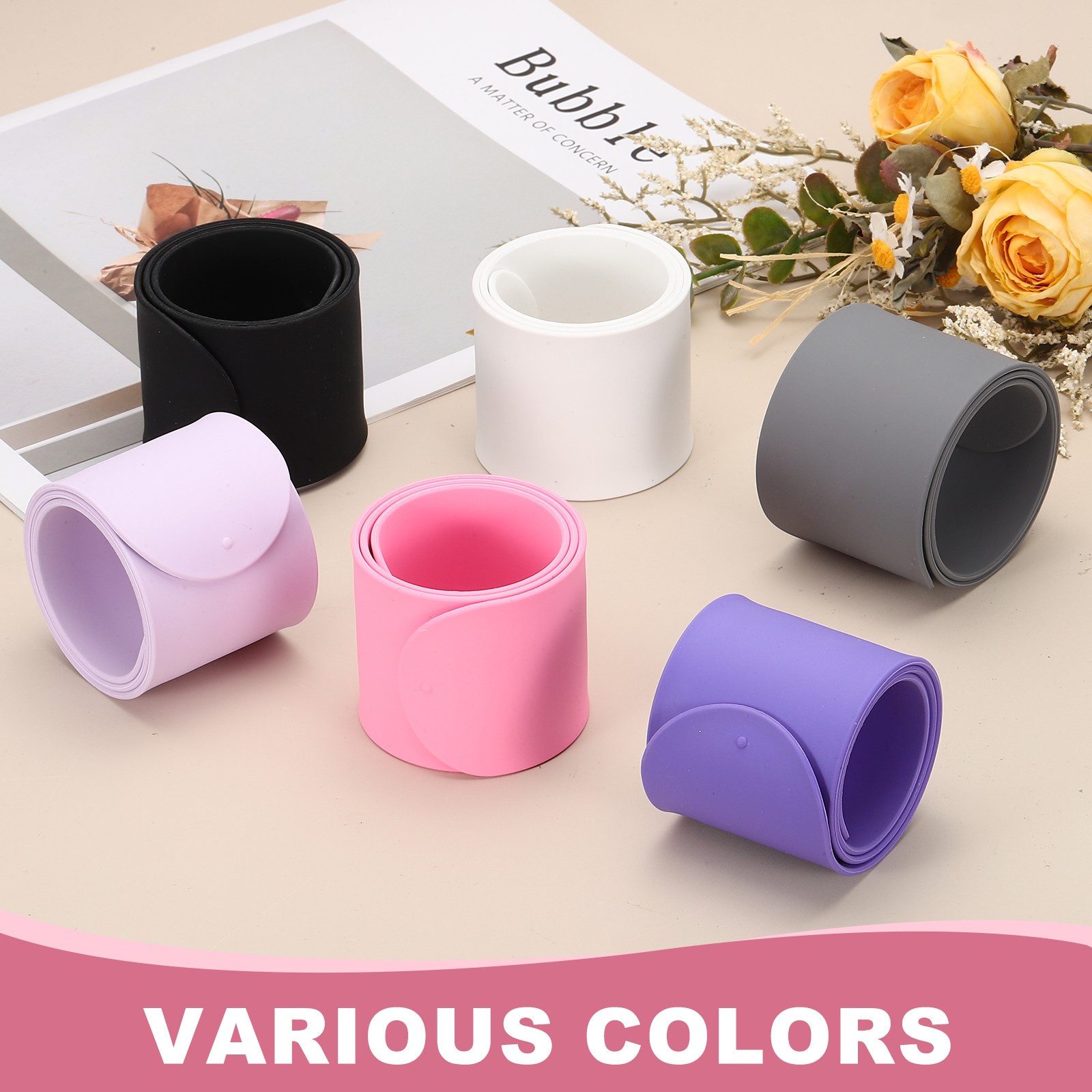Yoga Mat Strap Slap Band One Snap Yoga Mat Slap Band, Gray