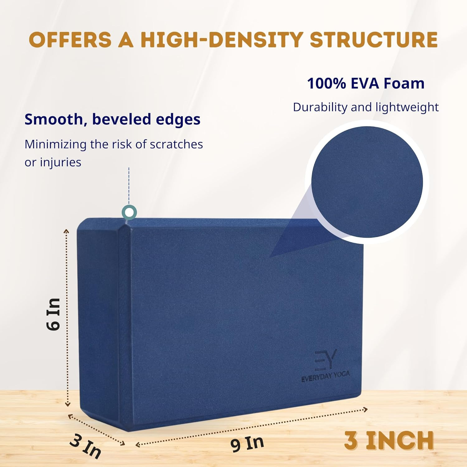 Foam Block and Yoga Strap Set, Soft Non-Slip Surface for Stability, Balance, and