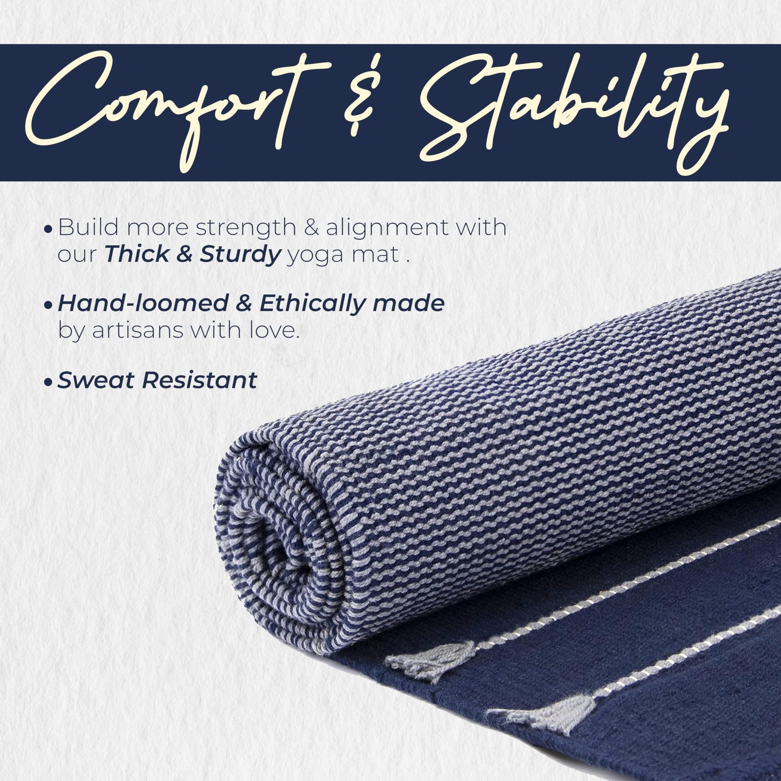 Handmade Organic Yoga Mat made with 100% Organic Cotton Yoga Mat – Natural Yo…