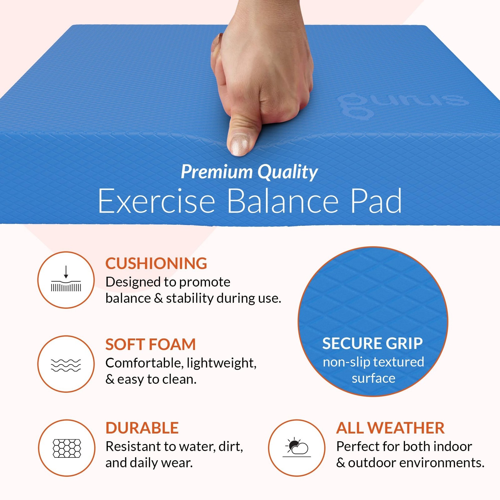 Gurus Balance Pad – High-Density Foam Balance Pad Physical Therapy for Sta