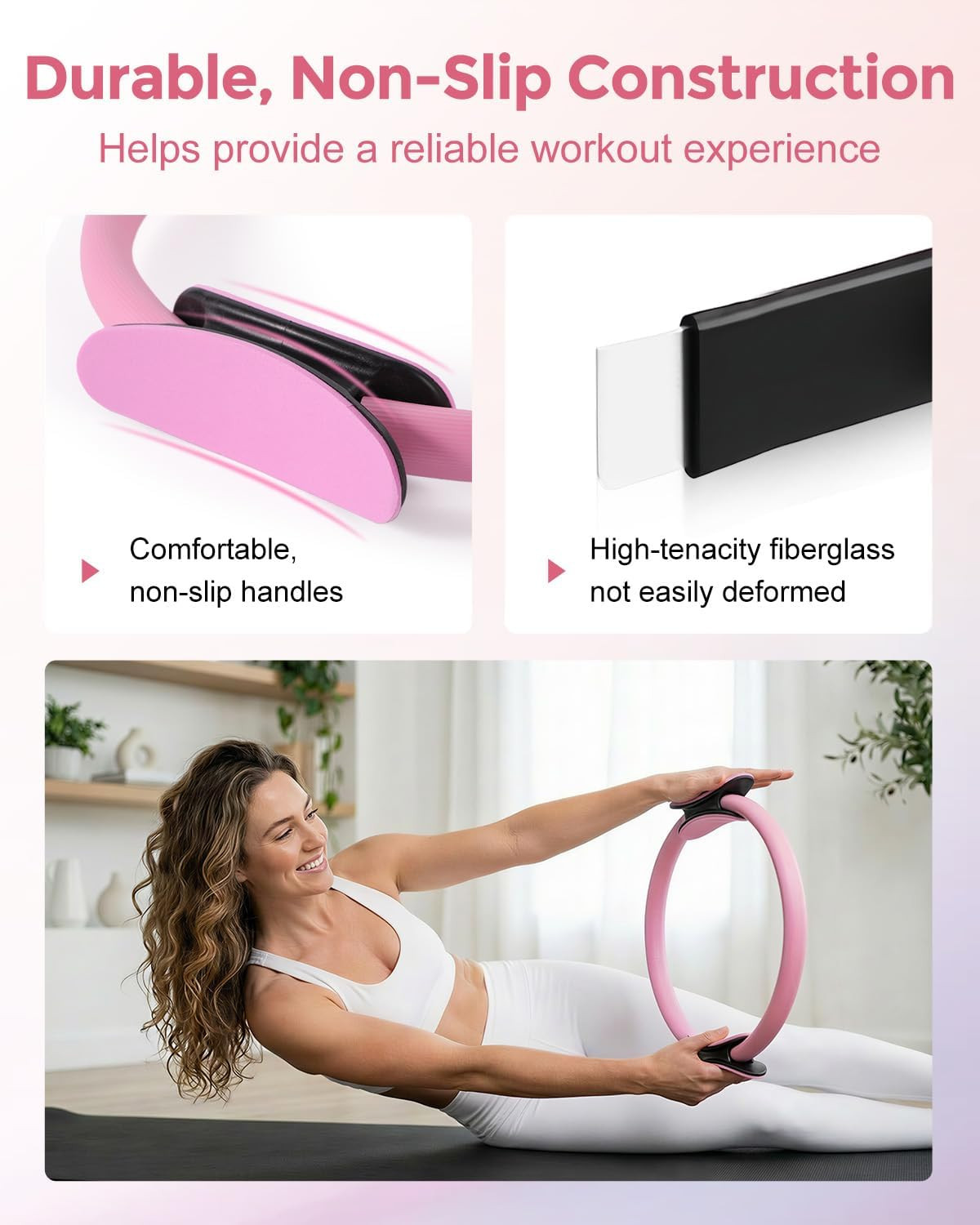 Home Pilates Essentials Kit for Women, Magic Circle Pilates Equipment Ring and B