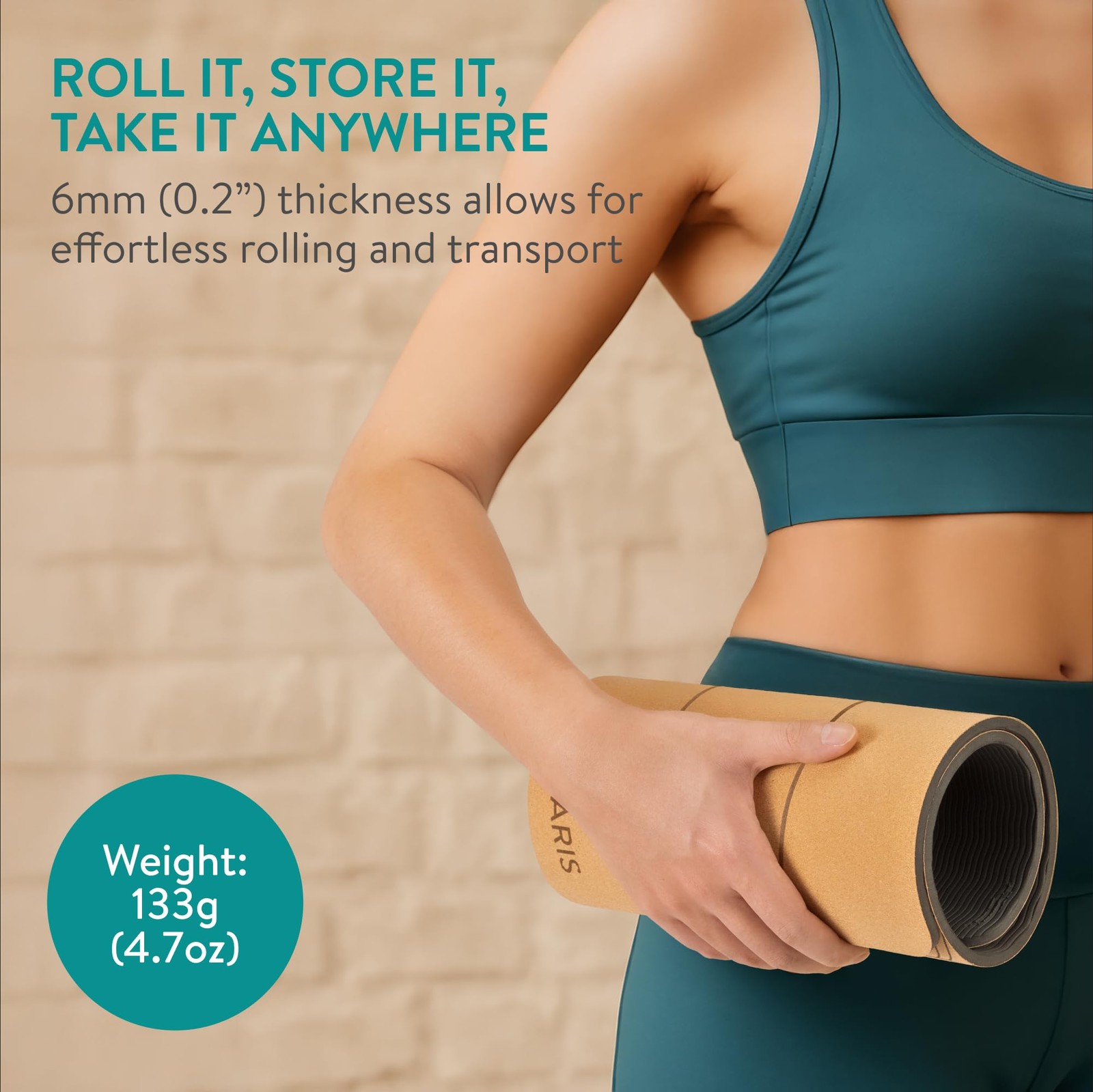 Cork Yoga Knee Pad Extra Thick 6mm NonSlip Exercise Mat Padding Pilates