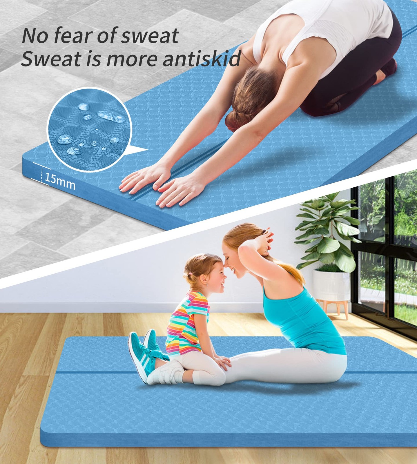 Large Exercise Mat – 15mm/20mm/30mm Thick Yoga Mat | Workout Mat for Fitness,…