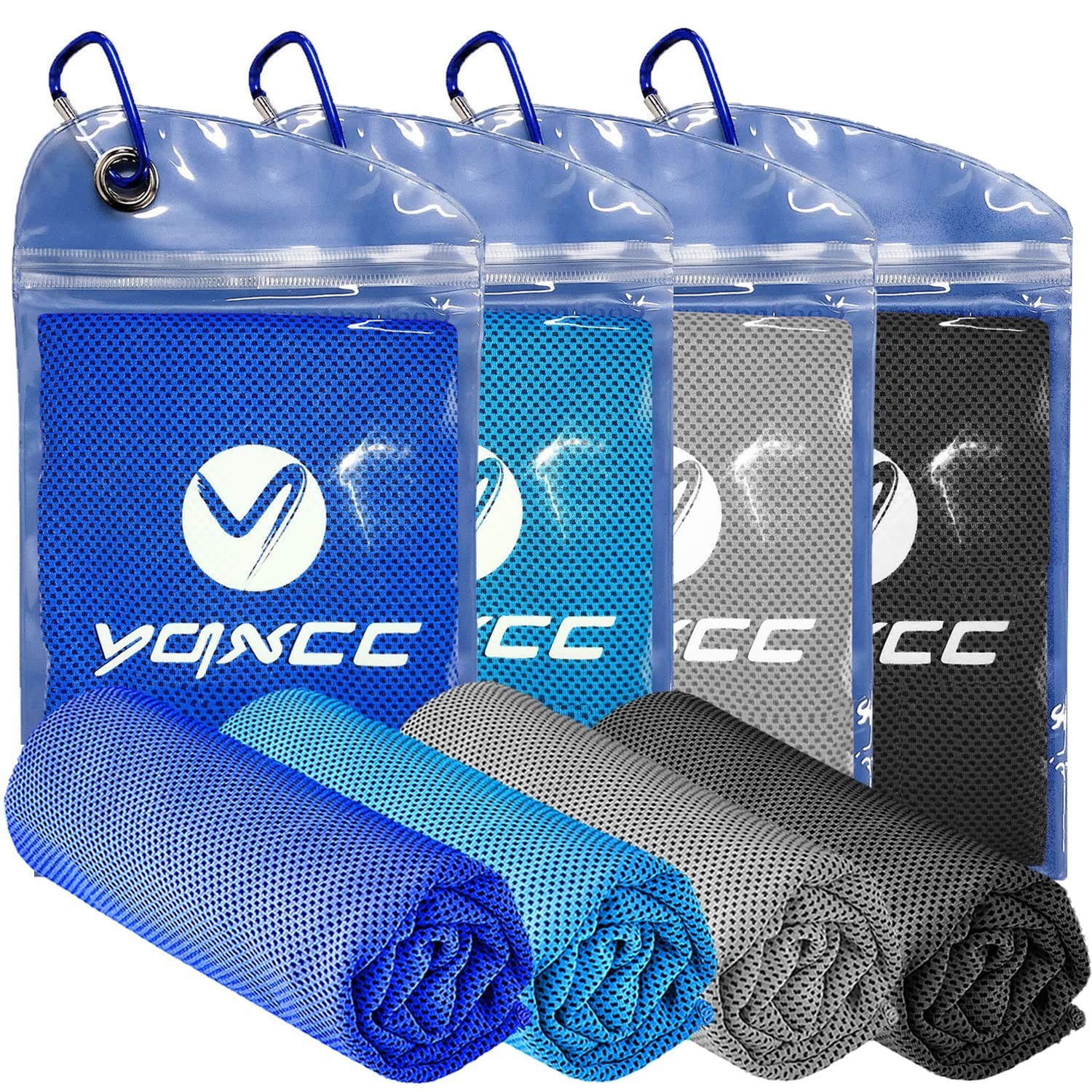 YQXCC Cooling Towels 4 Pack (40&Prime;x12&Prime;) Cool for Neck, Microfiber Soft Breathab…