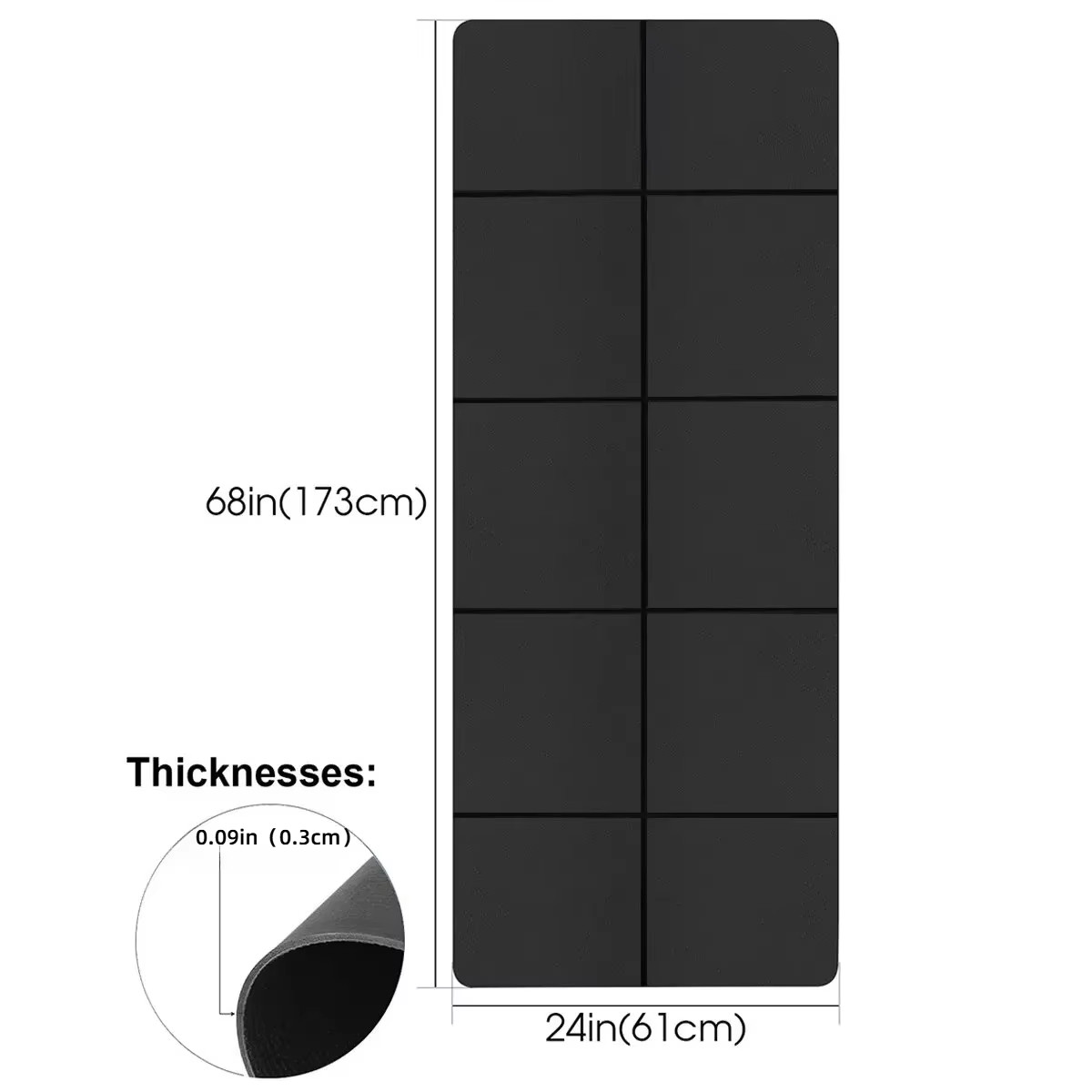 Yoga Mat Sports Fitness EVA Comfortable Foam 3Mm Thick Yoga Mat Sports Yoga and