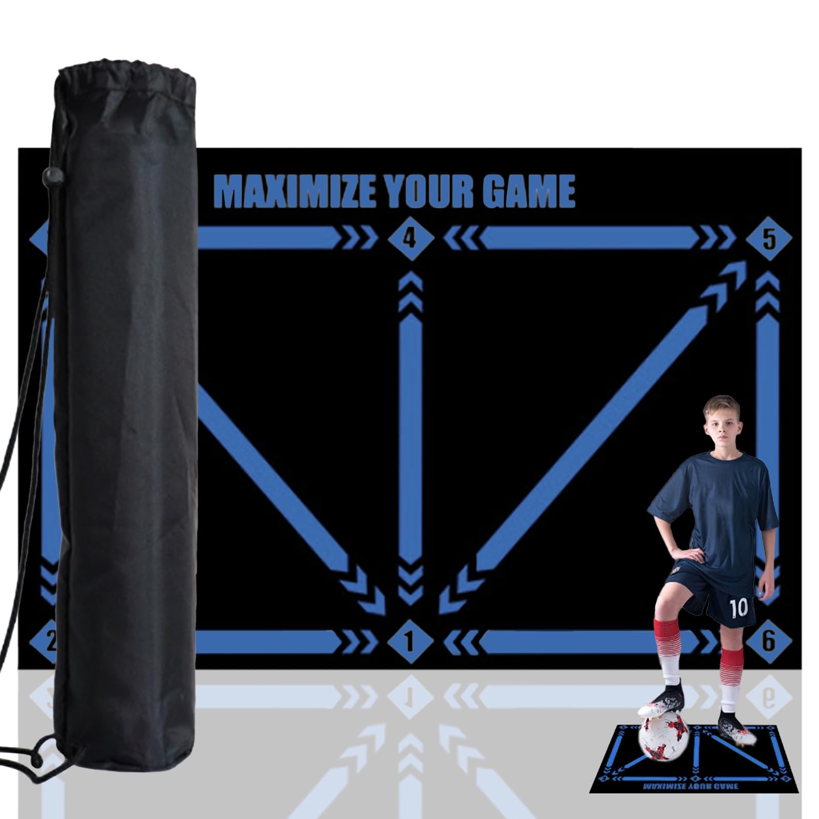 Pure Vie Anti-Slip Soccer Training Mat, Equipment Blue