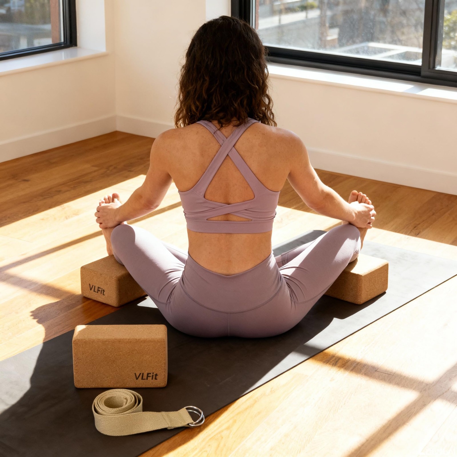 Yoga Blocks Set of 2 | Cork Yoga Blocks | 23 x 15 x 7.5 cm Each Yoga Block | Mi…