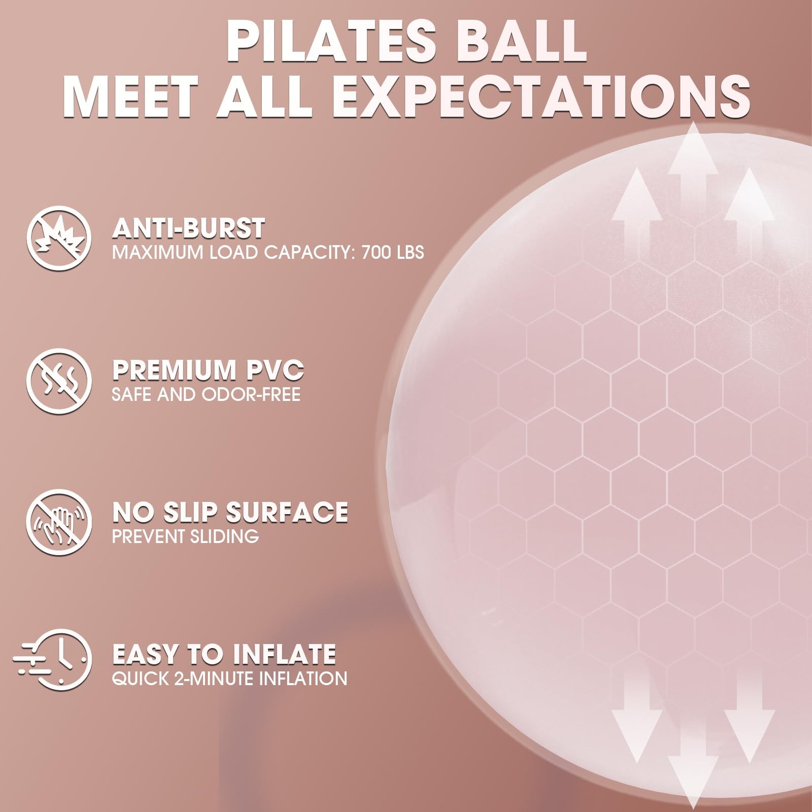 Pilates Ring Set – 14” Magic Circle (38 lbs Resistance), 9.8” Pilates Ball, 5…