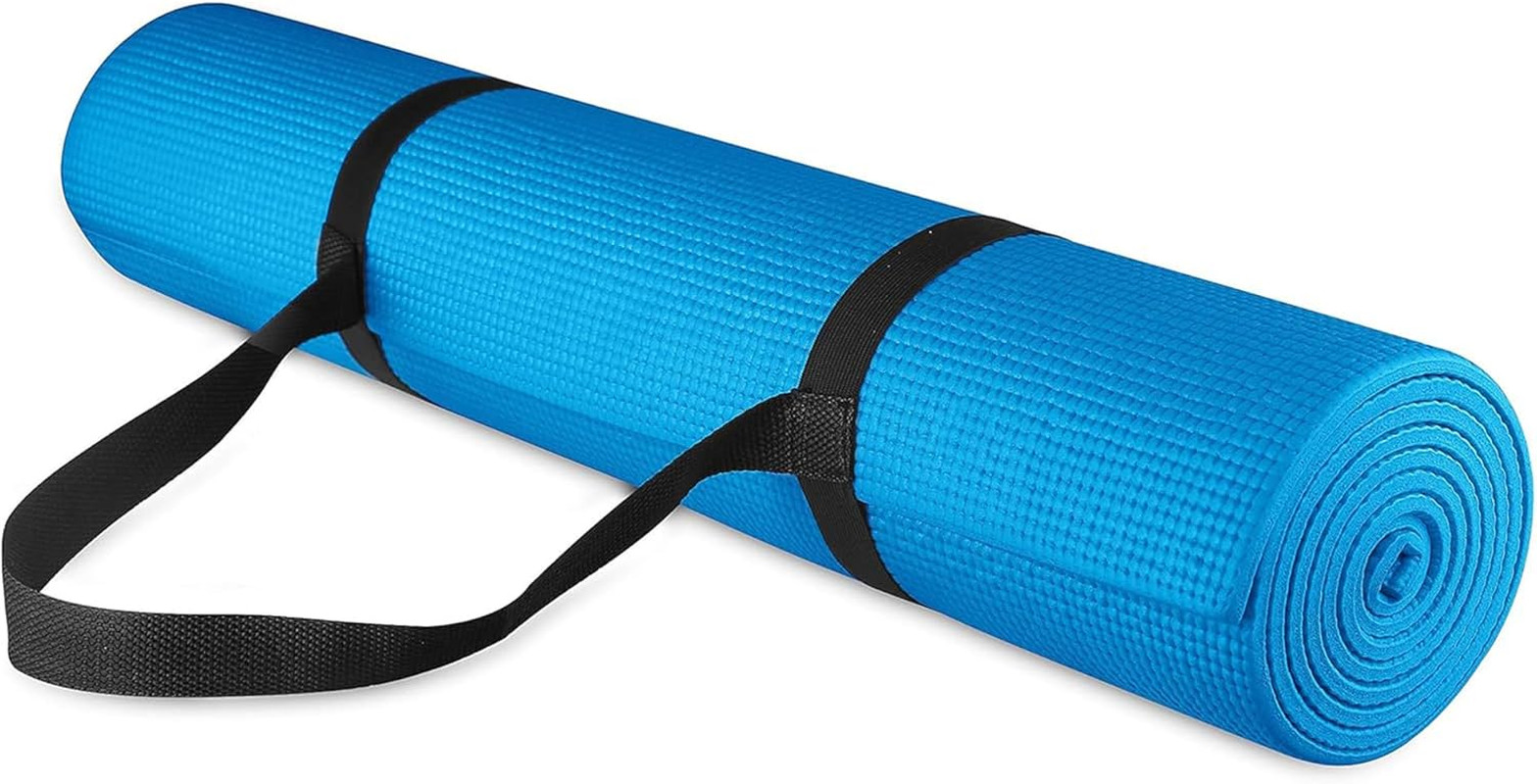 All Purpose 1/4-Inch High Density Anti-Tear Exercise Yoga Mat with Carrying Stra