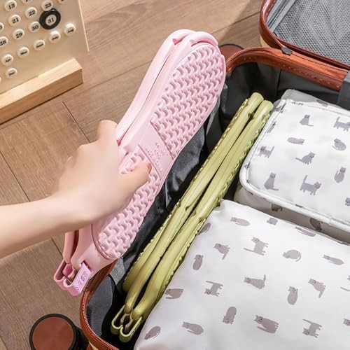 Travel Slippers Shower Foldable Shoes Quick Drying 6-6.5 Women/4.5-5 Men Green